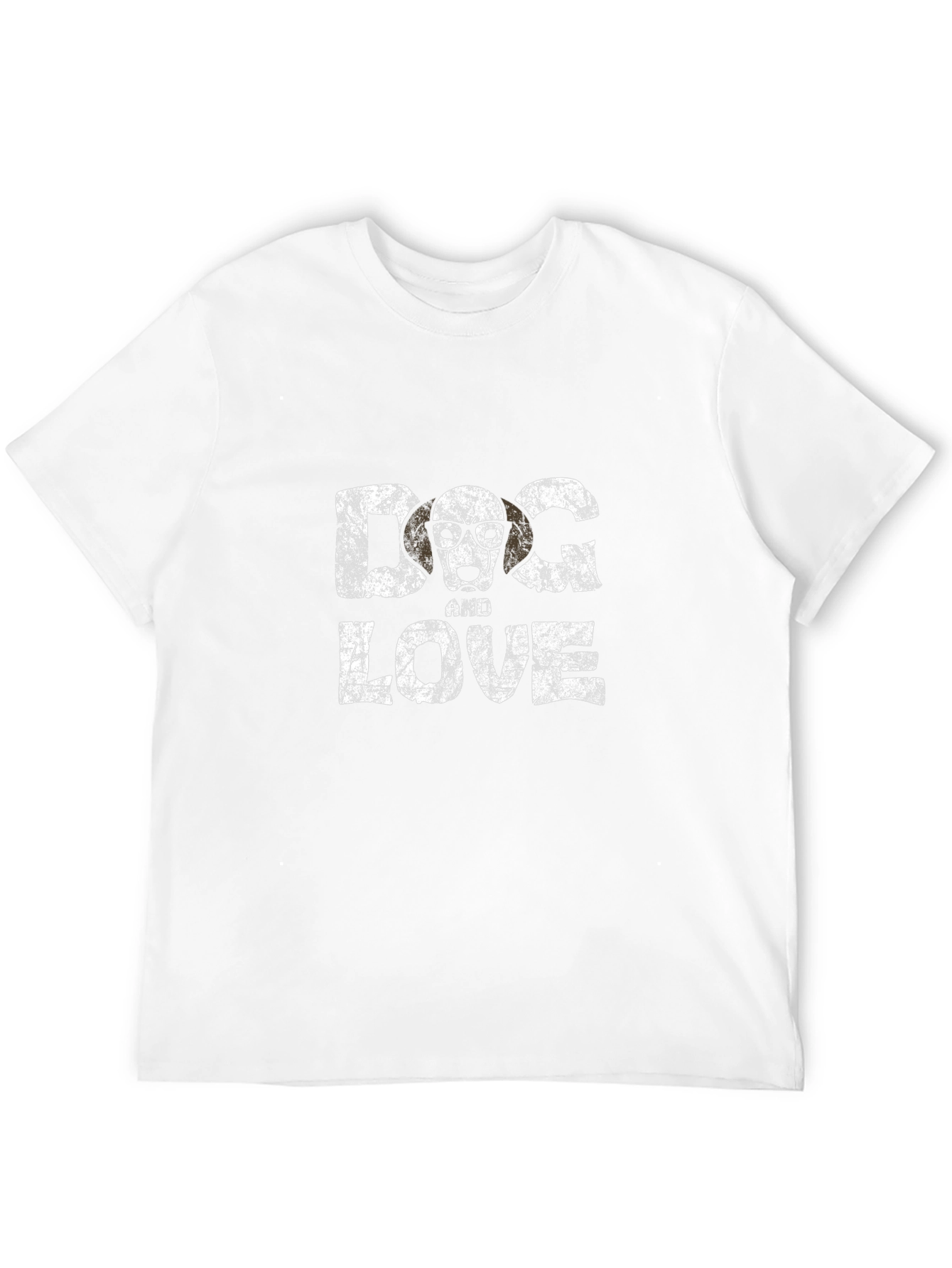 Dog and Love Graphic Tee - Black Cotton T-Shirt