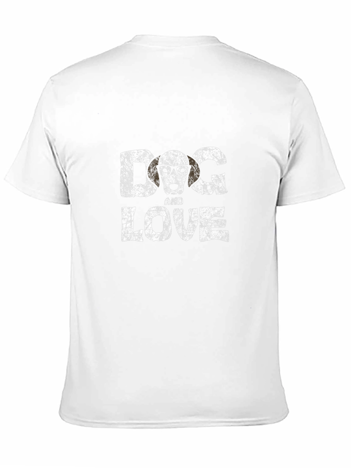 Dog and Love Graphic Tee - Black Cotton T-Shirt