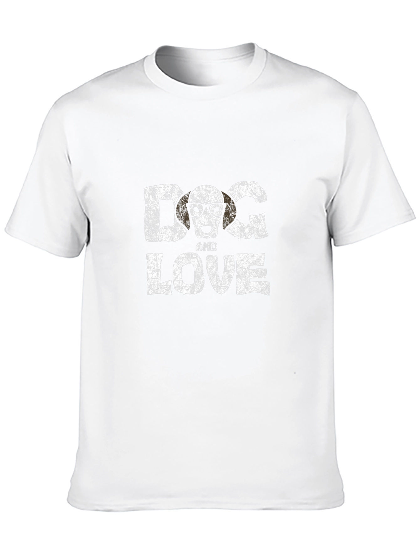 Dog and Love Graphic Tee - Black Cotton T-Shirt
