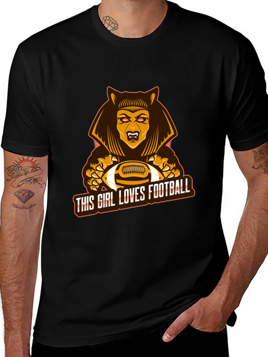This Girl Loves Football T-Shirt - Unique Design