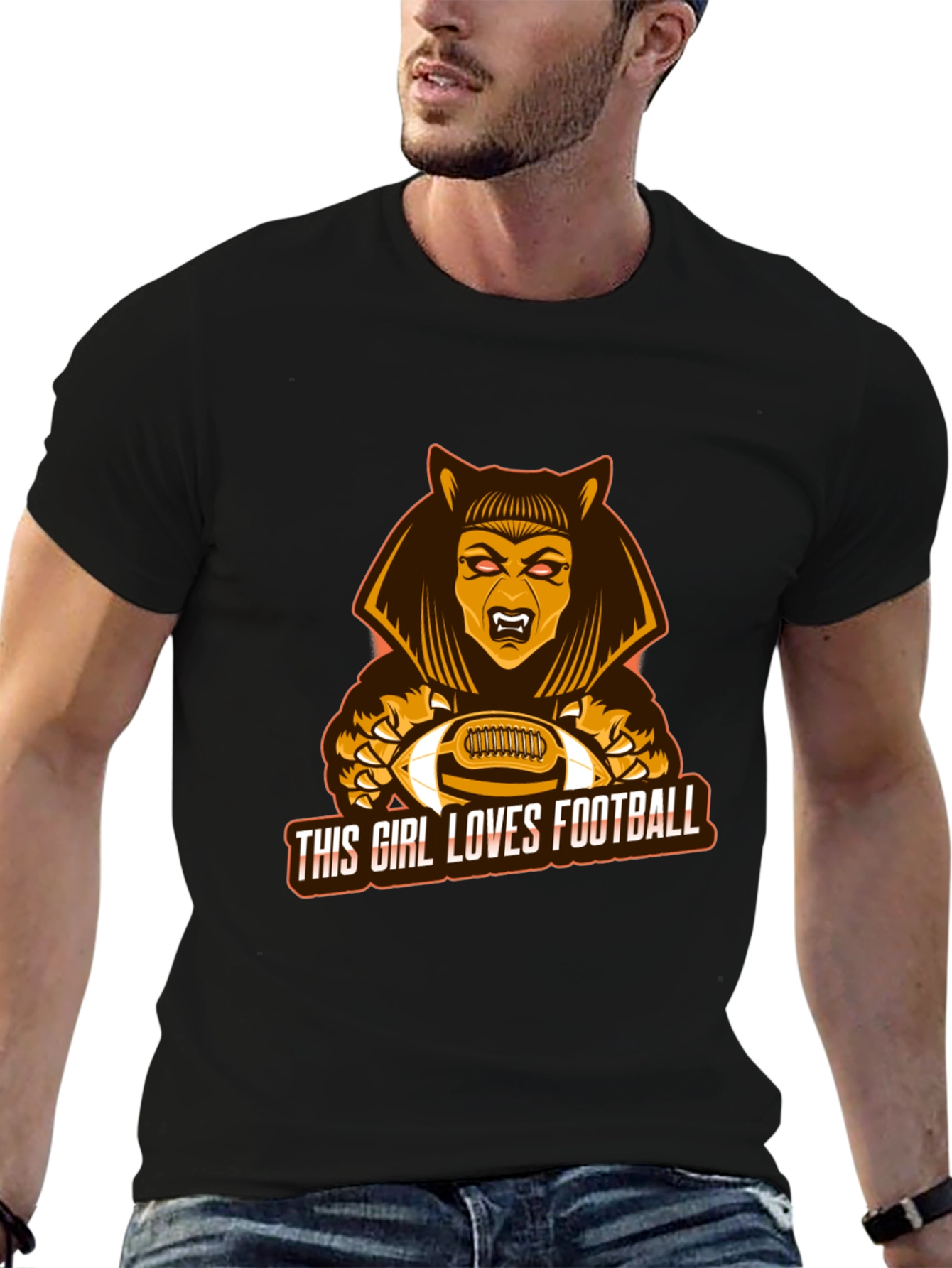 This Girl Loves Football T-Shirt - Unique Design