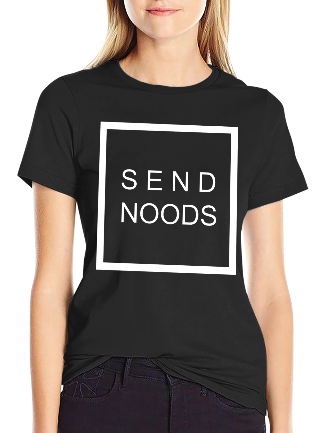 Send Noods Graphic Tee - Trendy Black T-Shirt