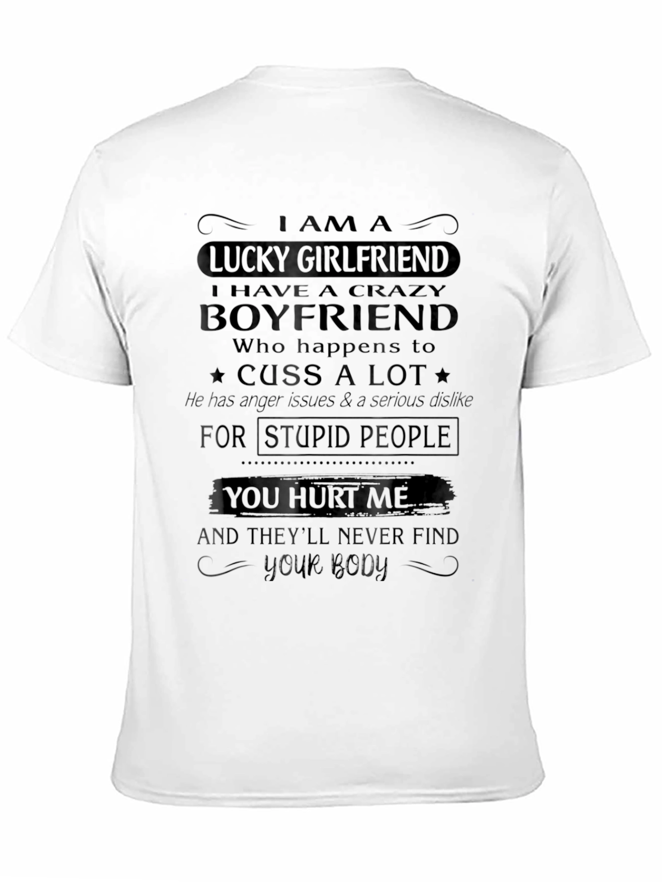 Lucky Girlfriend Crazy Boyfriend Graphic Tee