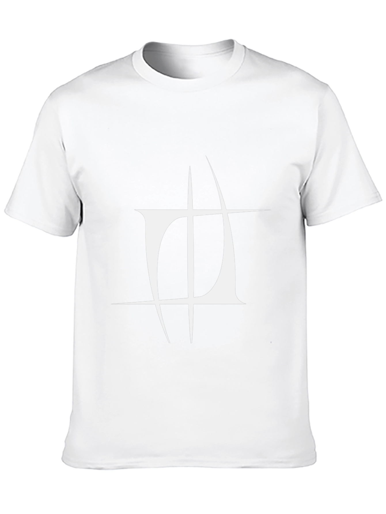 Black T-Shirt with White Abstract Graphic Print