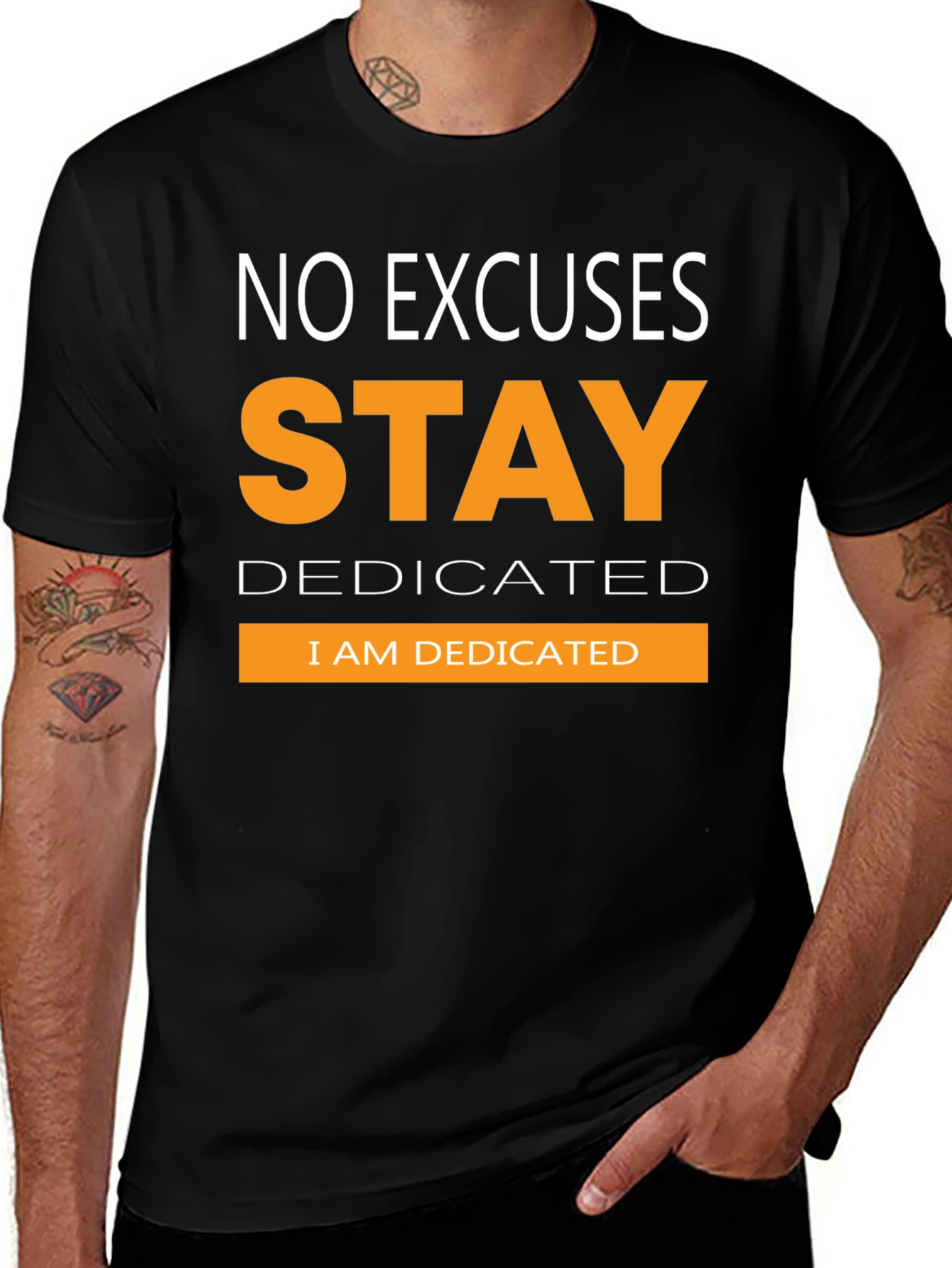Stay Dedicated Graphic T-Shirt - Motivational Tee