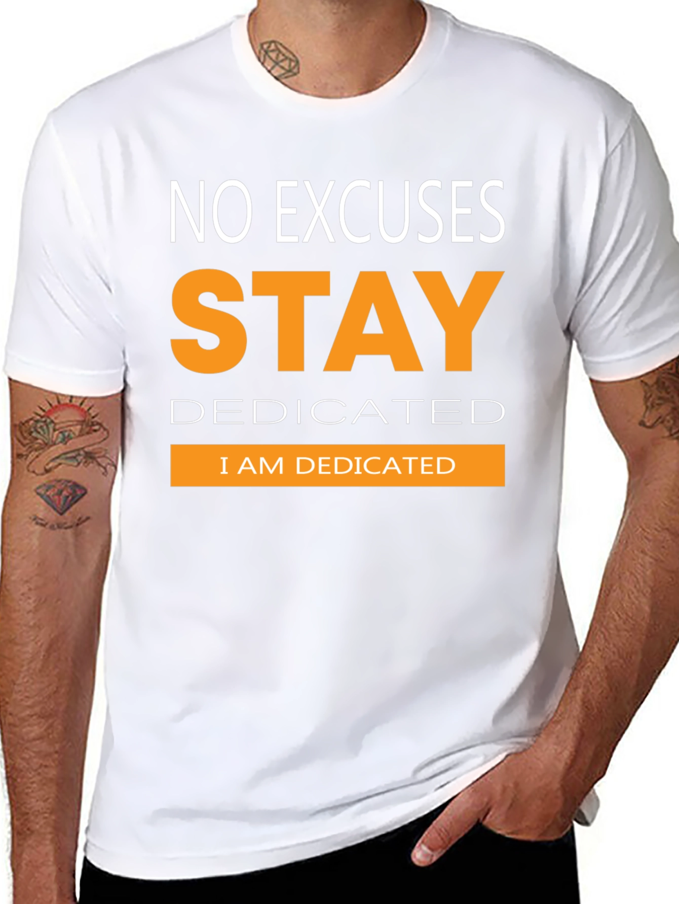 Stay Dedicated Graphic T-Shirt - Motivational Tee