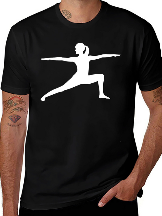 Yoga Warrior Pose Black T-Shirt