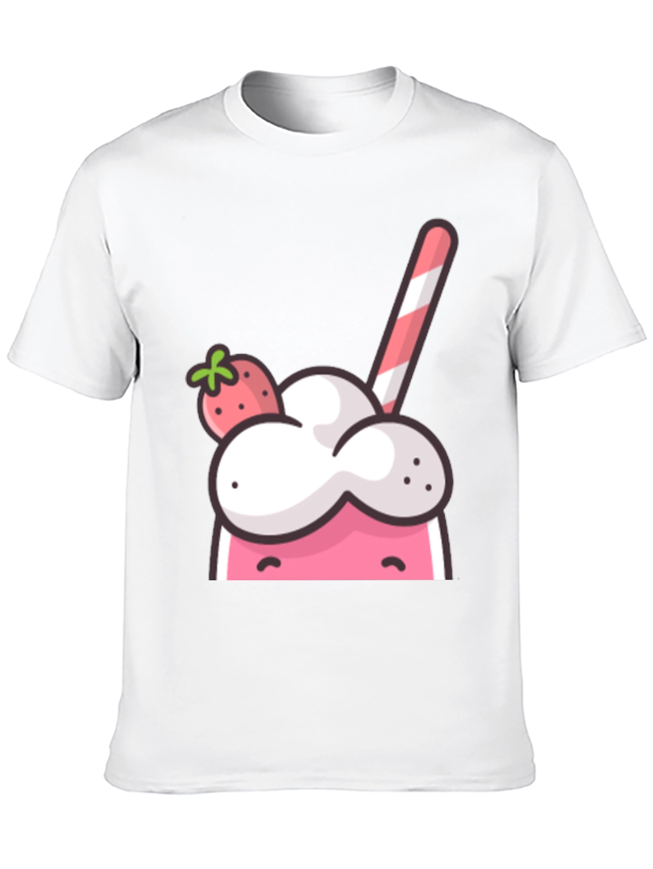 Strawberry Milkshake Graphic Tee - Cool Cartoon Design