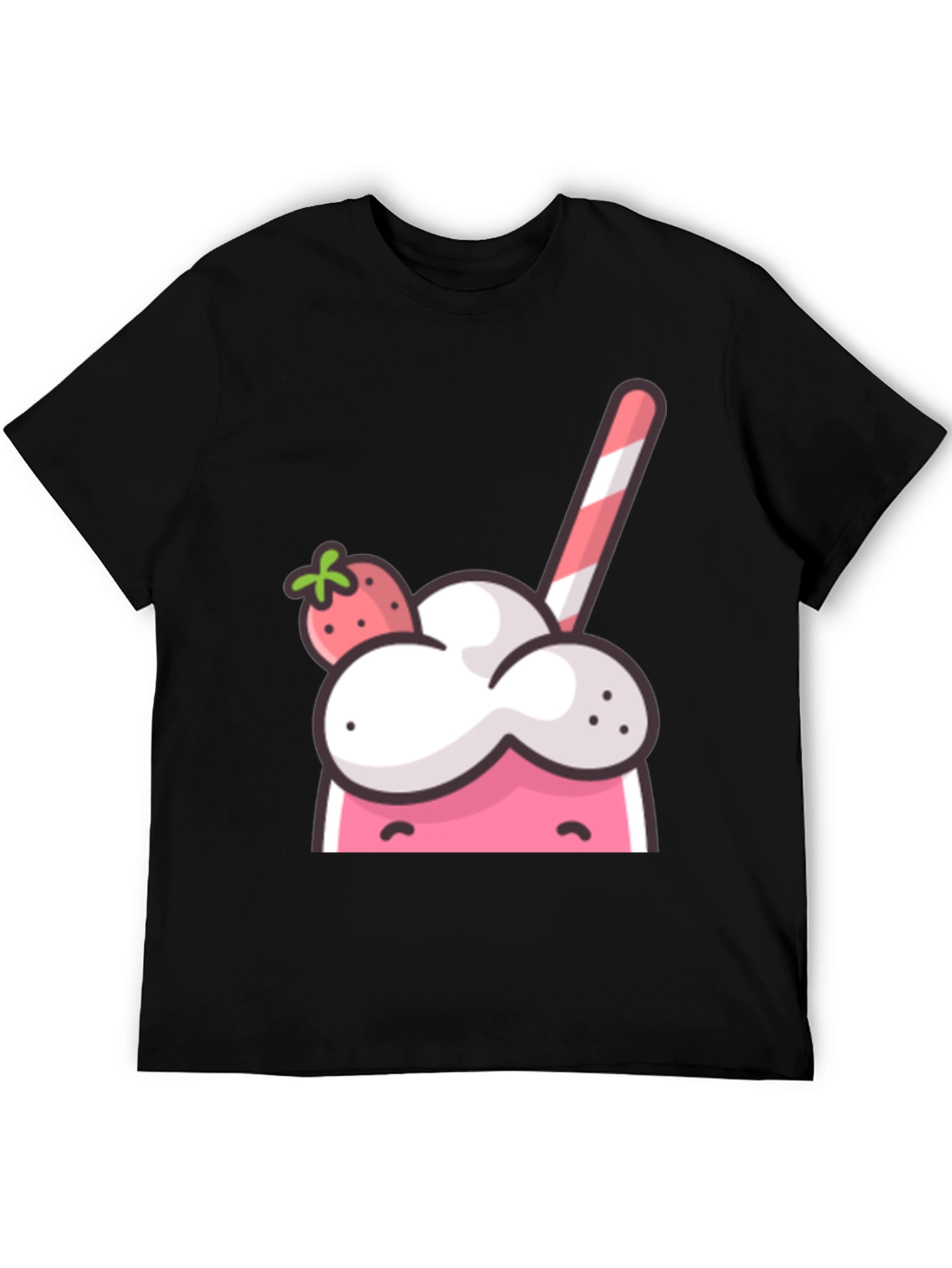 Strawberry Milkshake Graphic Tee - Cool Cartoon Design