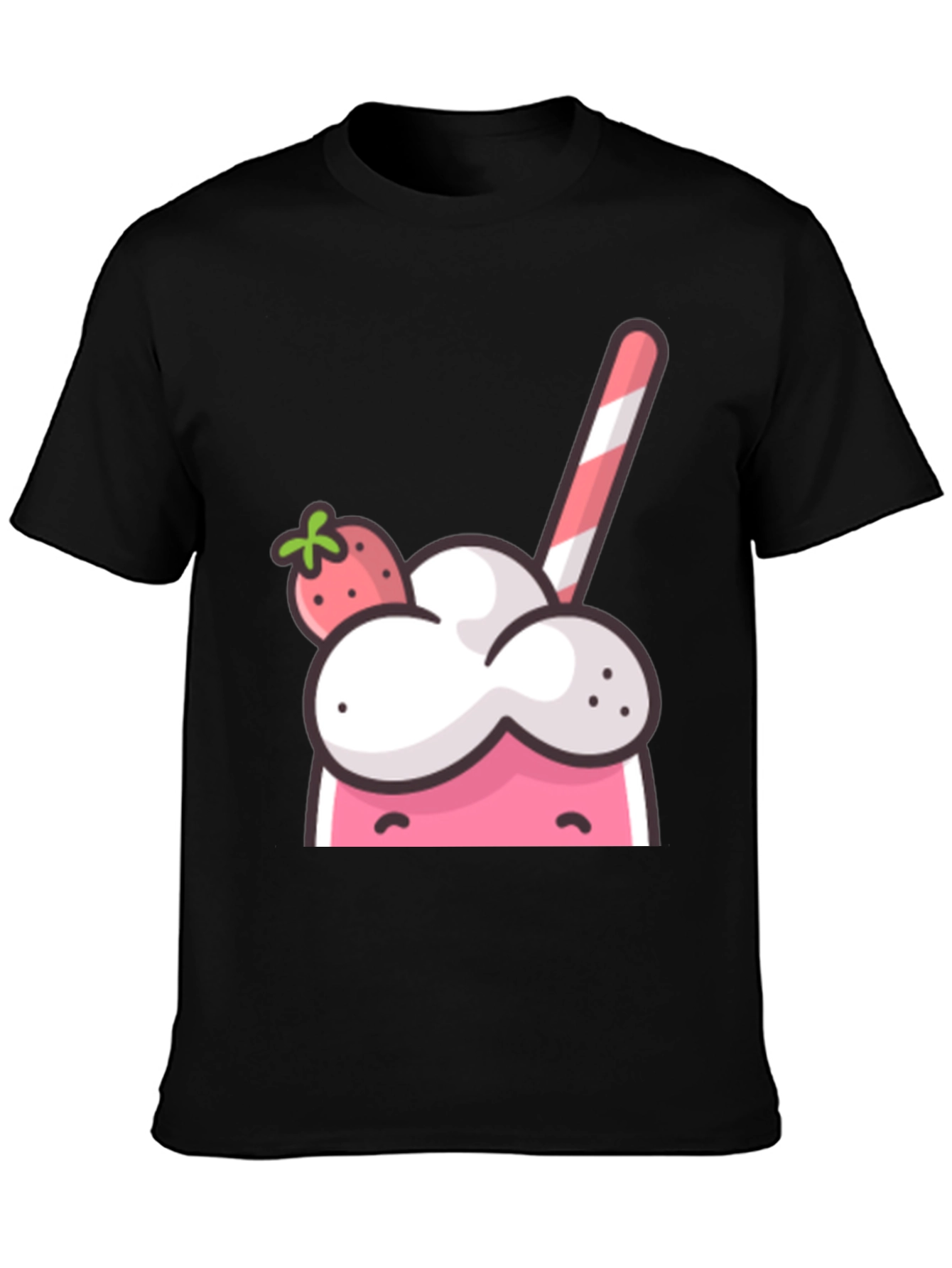 Strawberry Milkshake Graphic Tee - Cool Cartoon Design