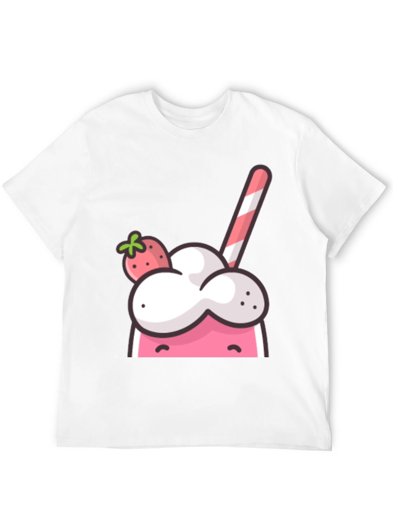Strawberry Milkshake Graphic Tee - Cool Cartoon Design