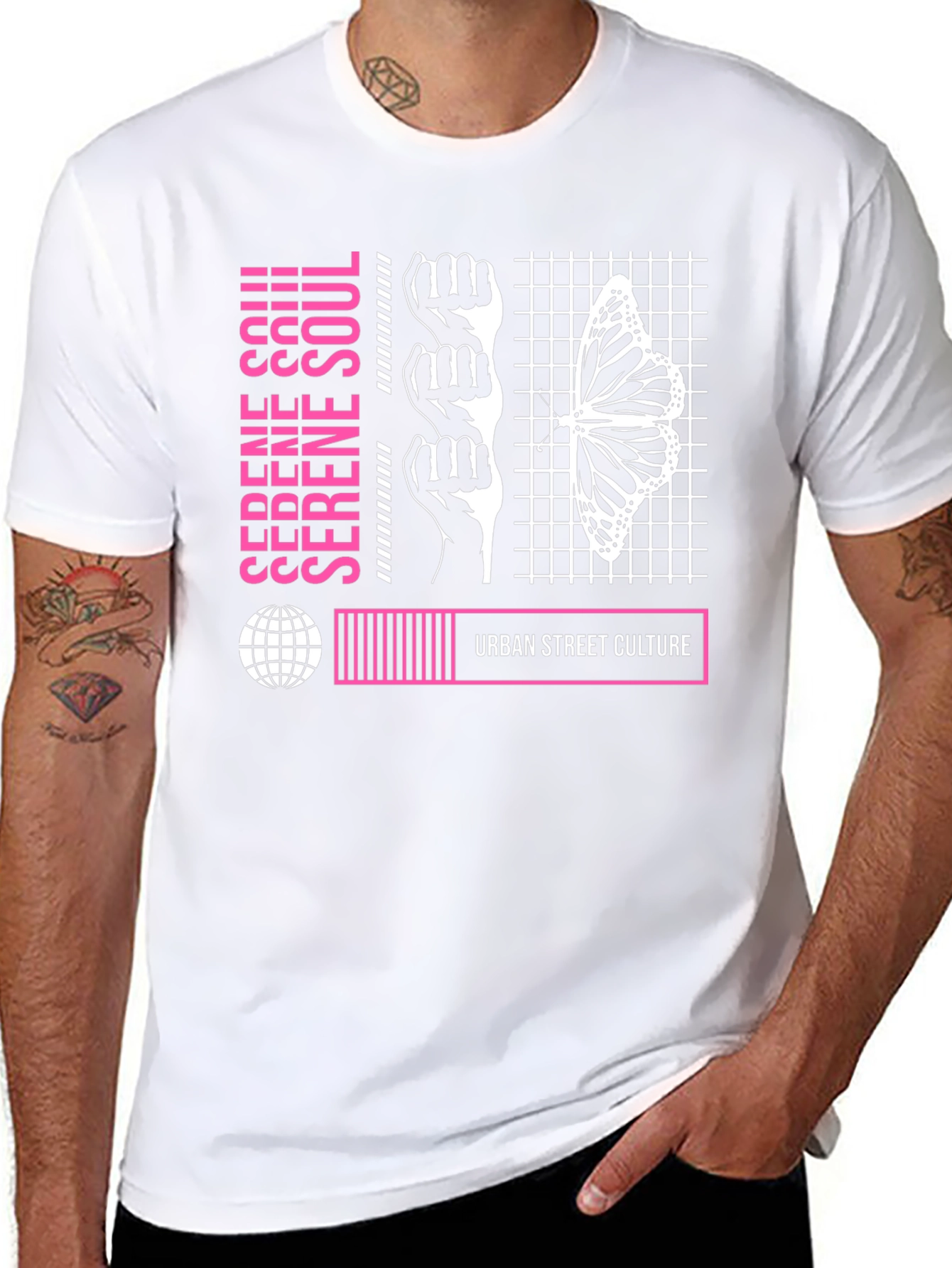 Serene Soul Urban Street Culture Graphic T-Shirt