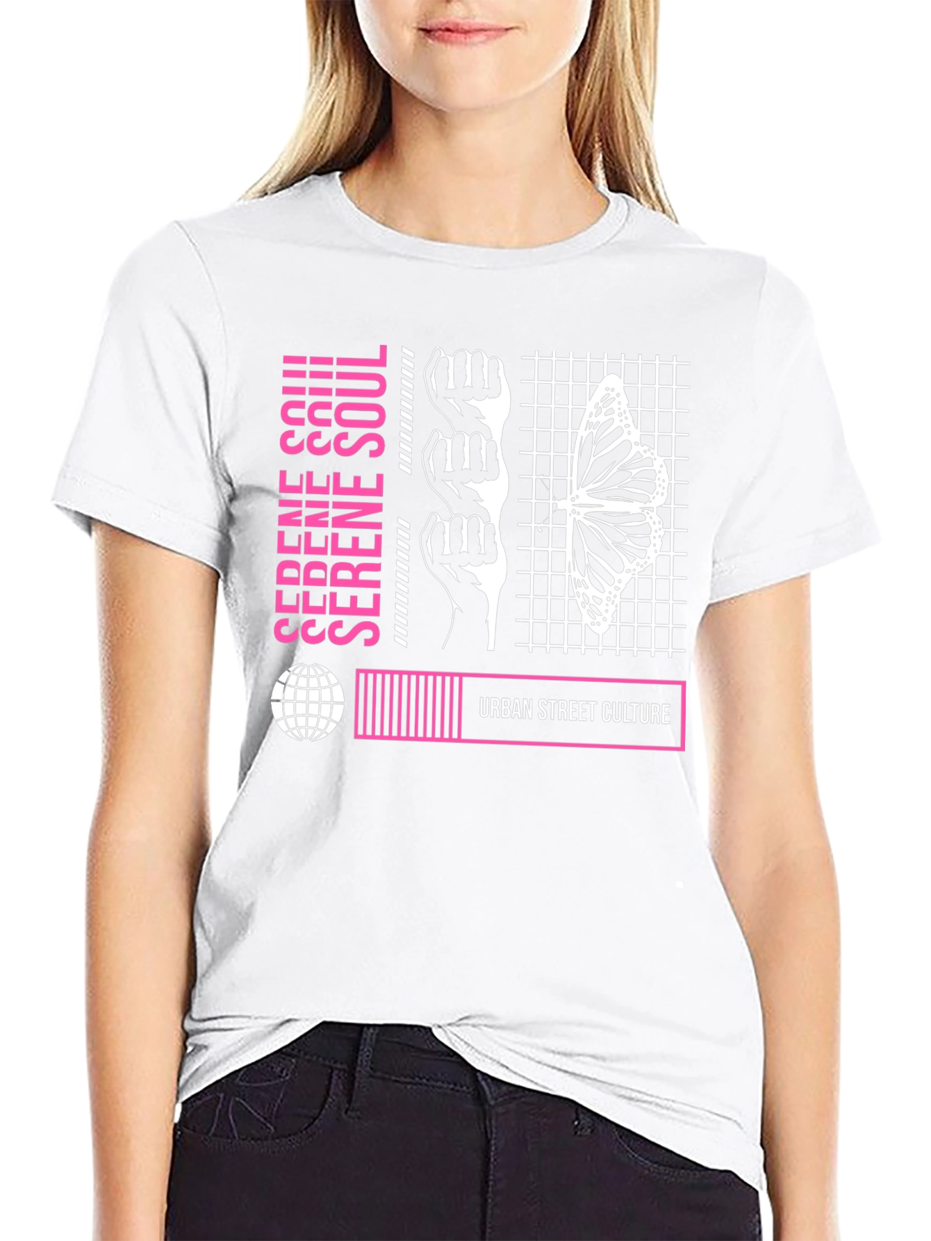 Serene Soul Urban Street Culture Graphic T-Shirt