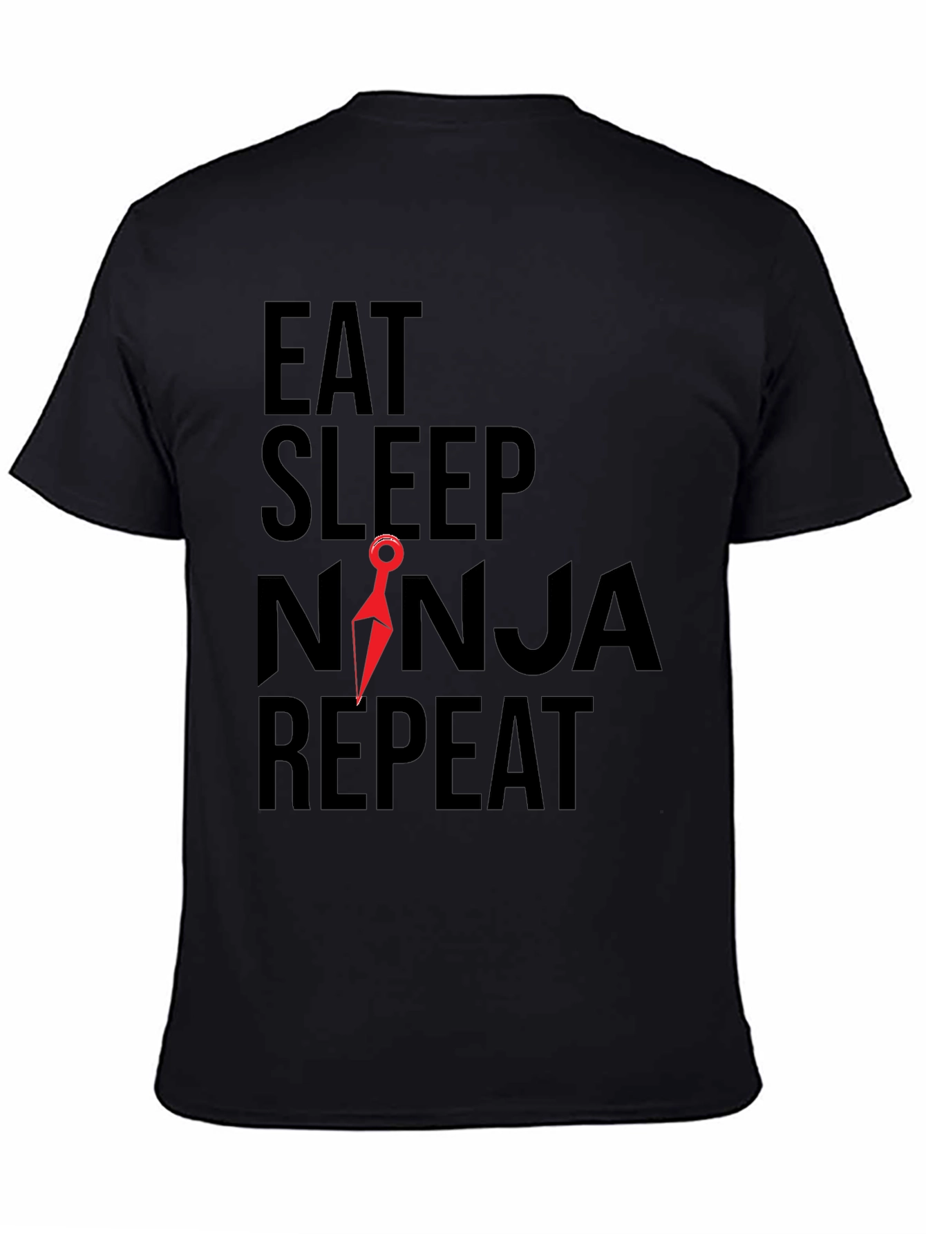 Eat Sleep Ninja Repeat Graphic Tee - Black
