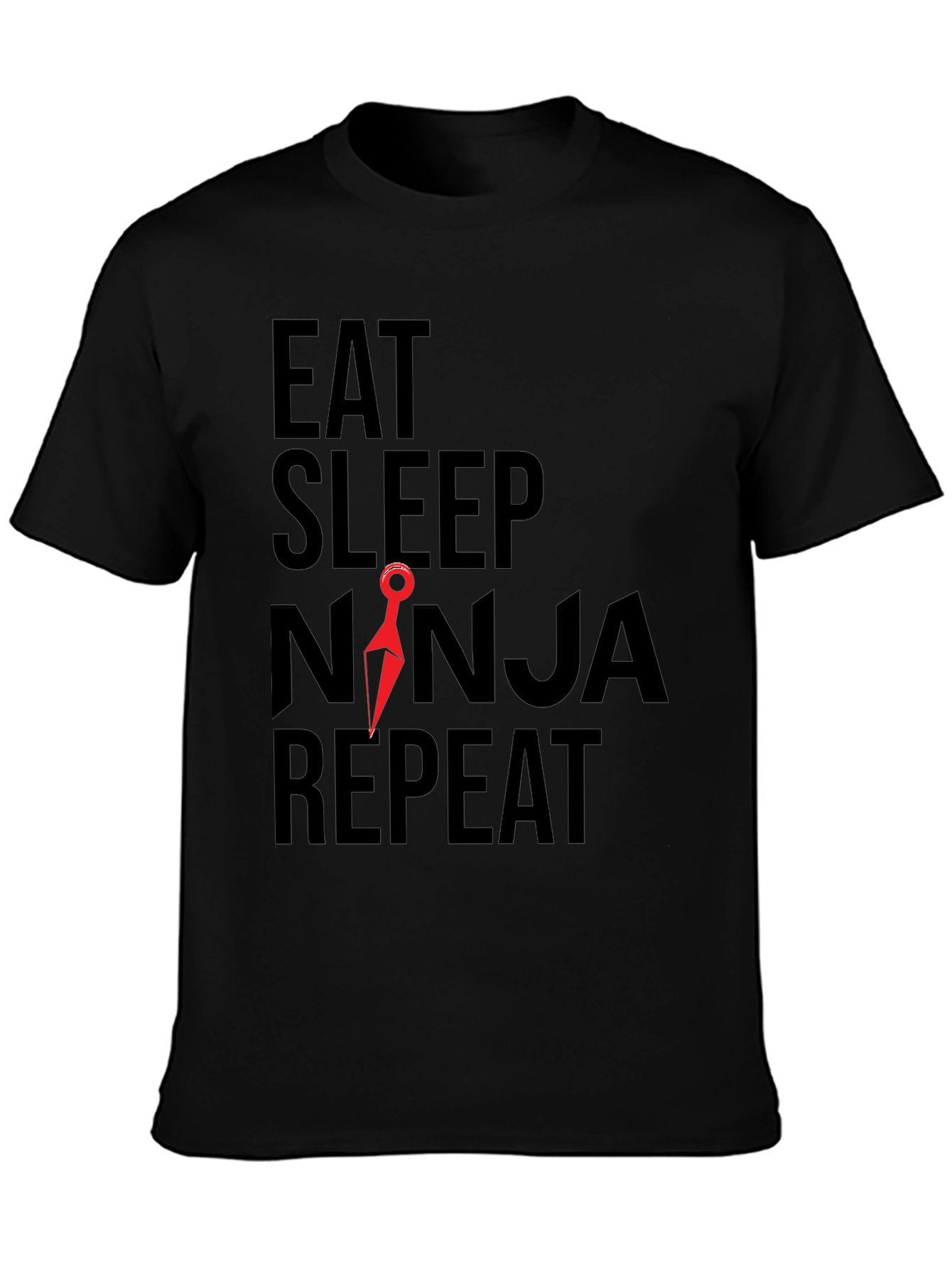 Eat Sleep Ninja Repeat Graphic Tee - Black