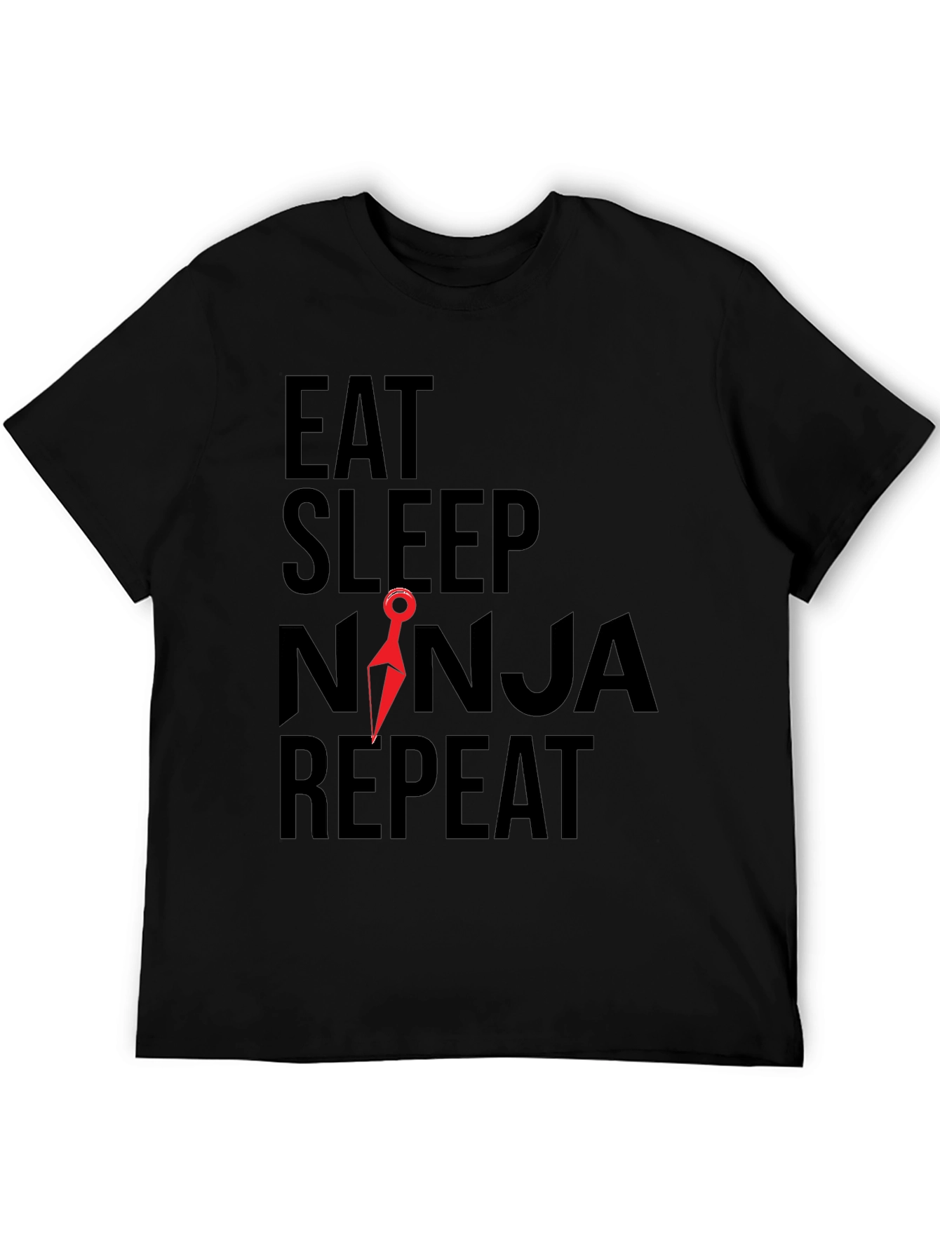 Eat Sleep Ninja Repeat Graphic Tee - Black