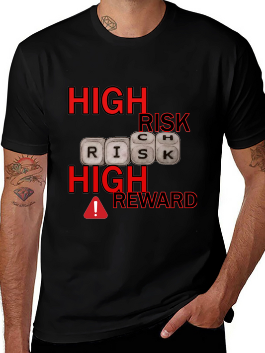 High Risk High Reward Graphic Tee - Mens Black T-Shirt