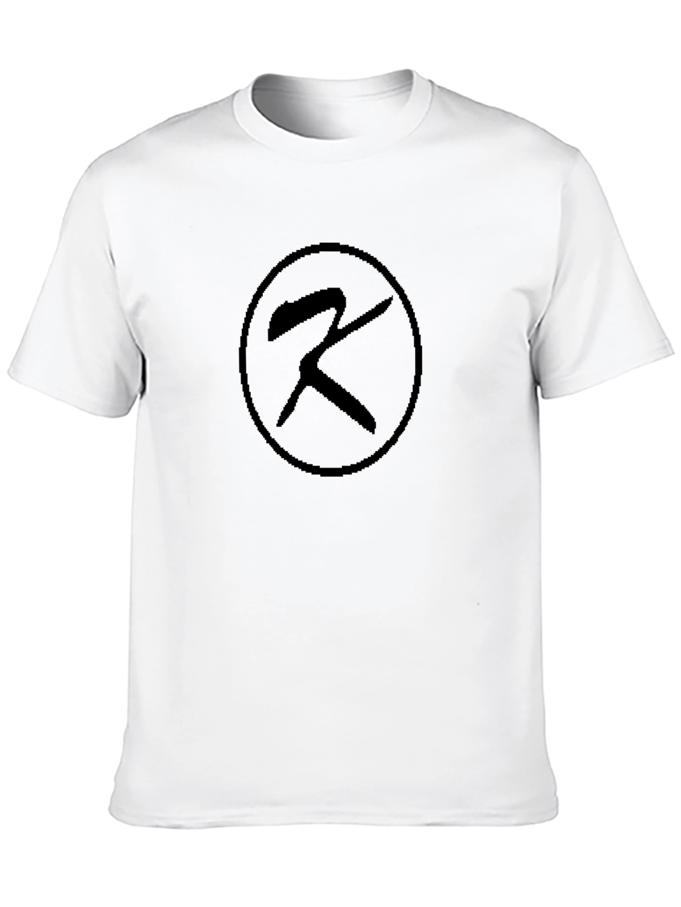 Black Tee with Abstract Circle Design