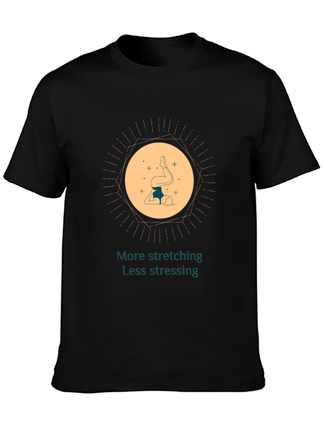 Yoga Lover Graphic Tee: More Stretching Less Stressing
