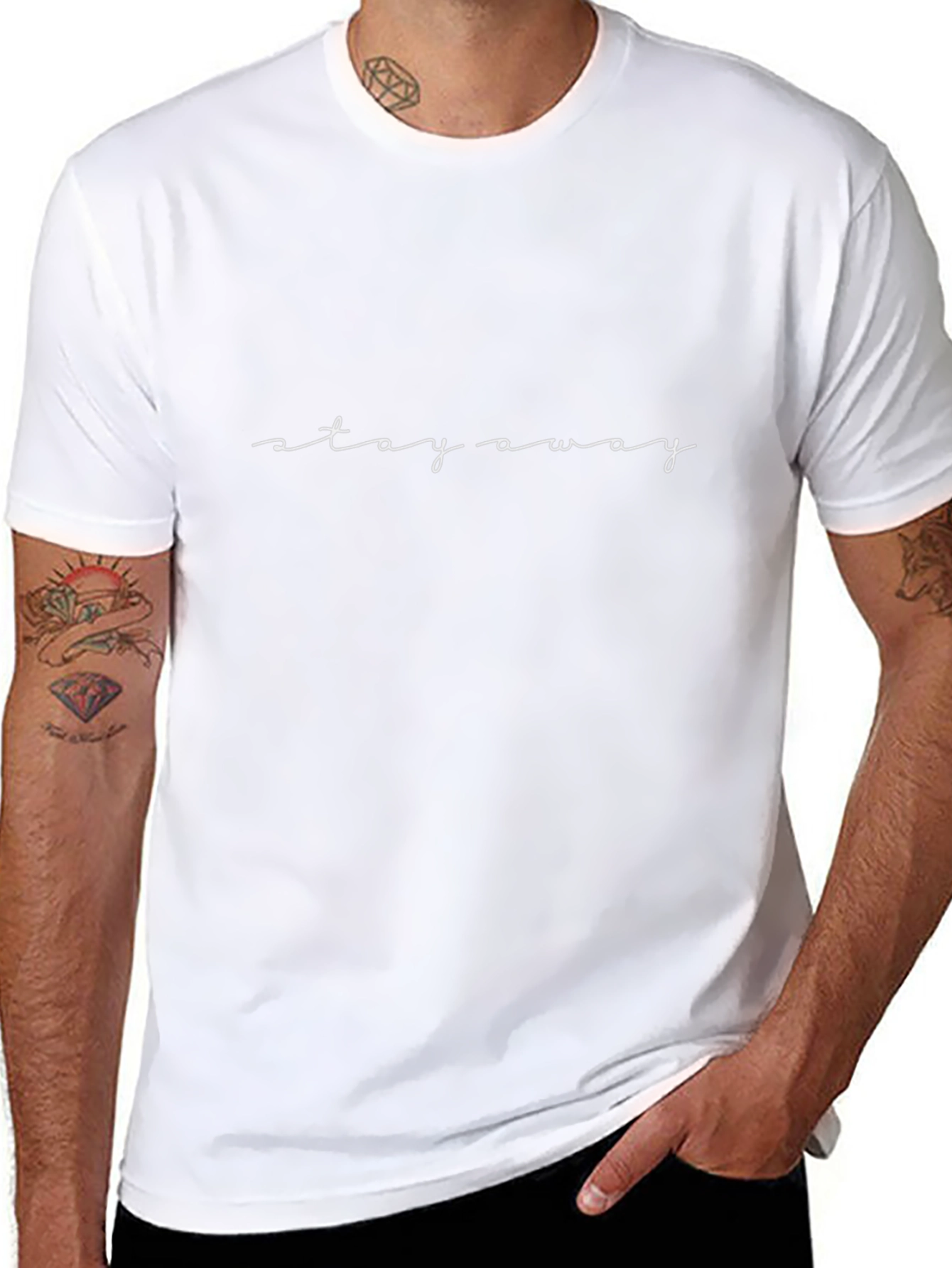 Stay Away Black Crew Neck T-Shirt