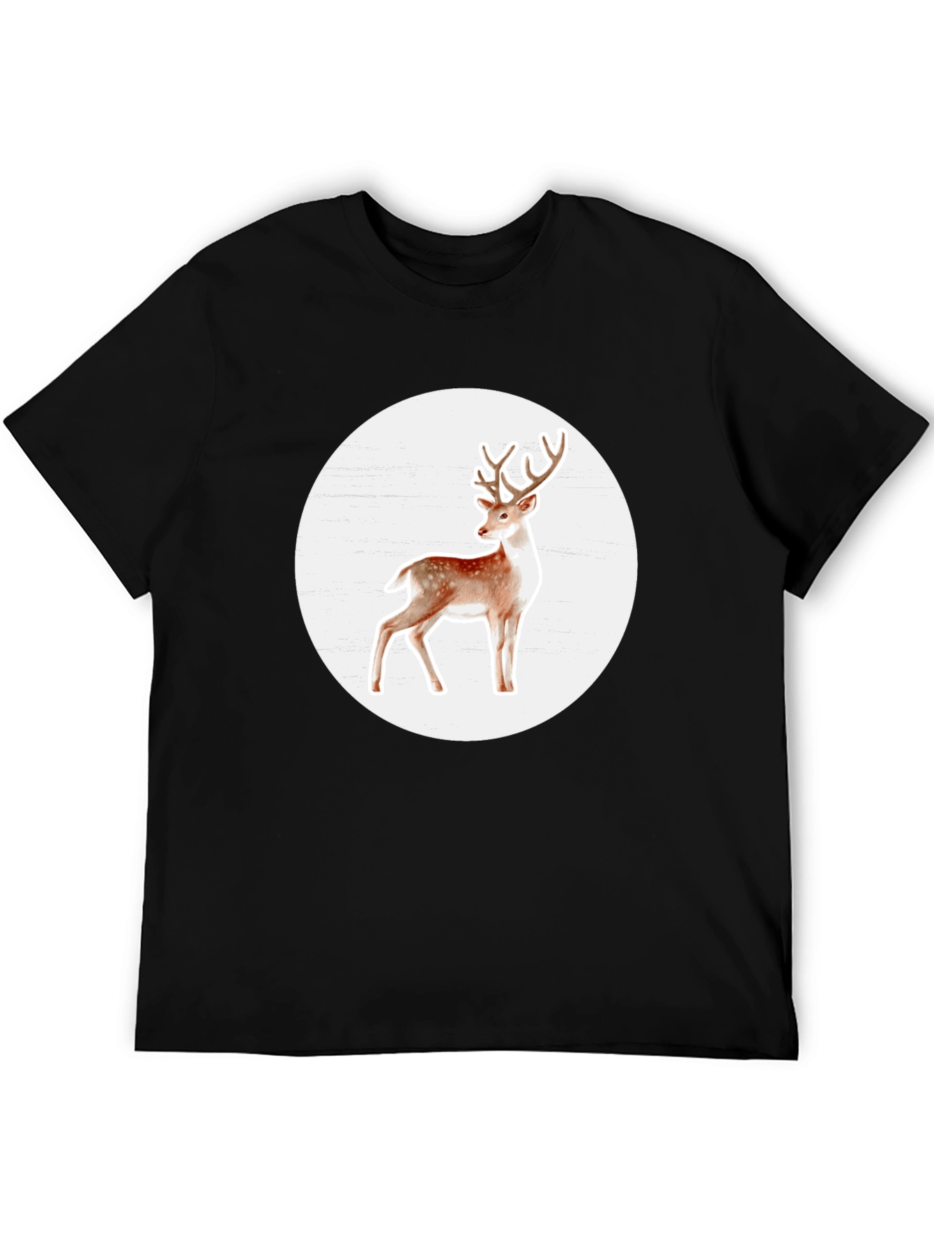 Deer Graphic Tee - Stylish Mens Black T-Shirt