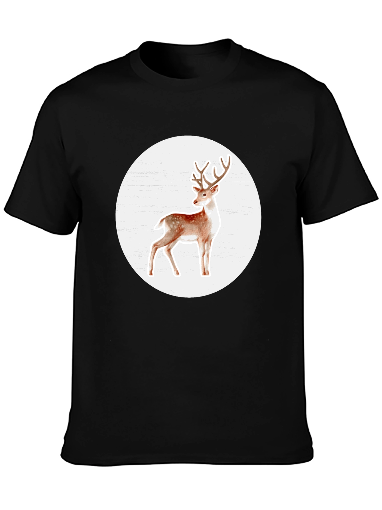 Deer Graphic Tee - Stylish Mens Black T-Shirt