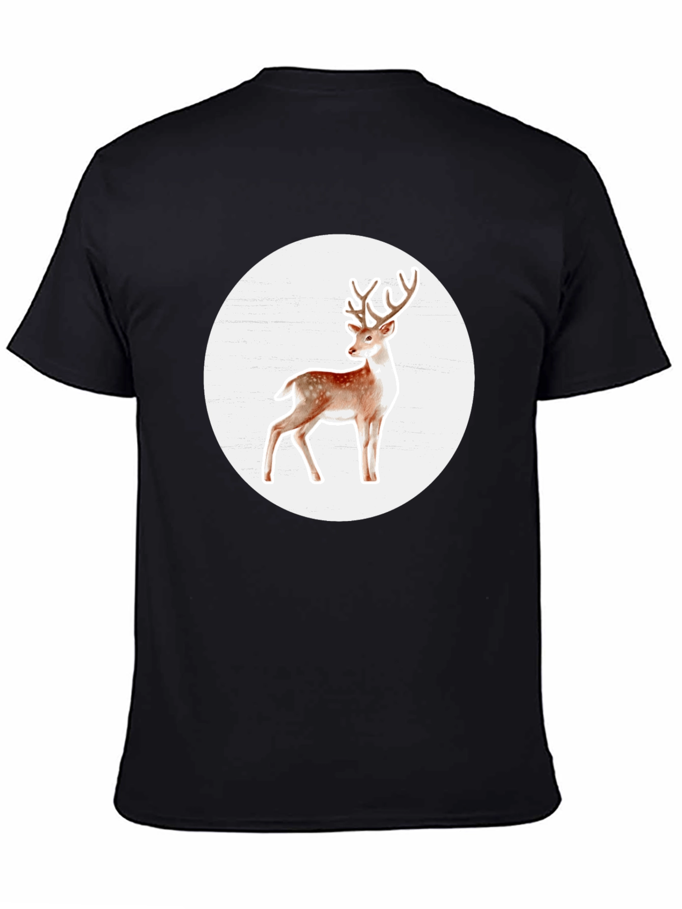 Deer Graphic Tee - Stylish Mens Black T-Shirt