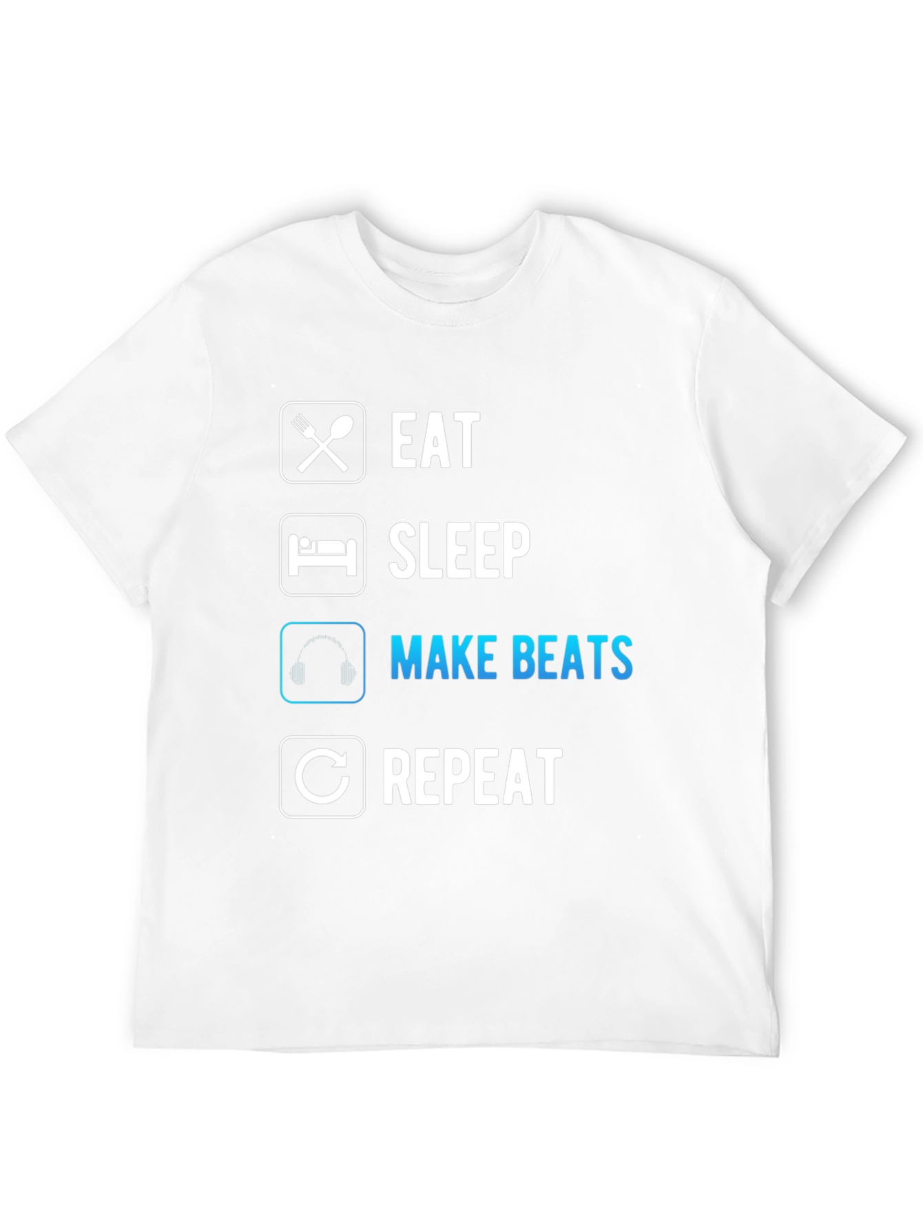 Eat Sleep Make Beats Repeat Black T-Shirt