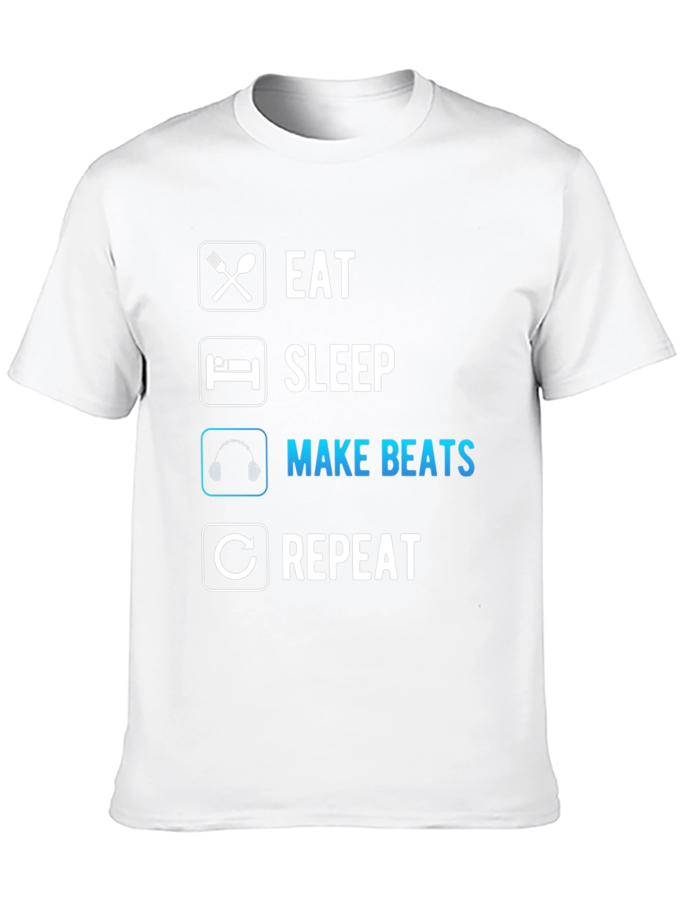 Eat Sleep Make Beats Repeat Black T-Shirt