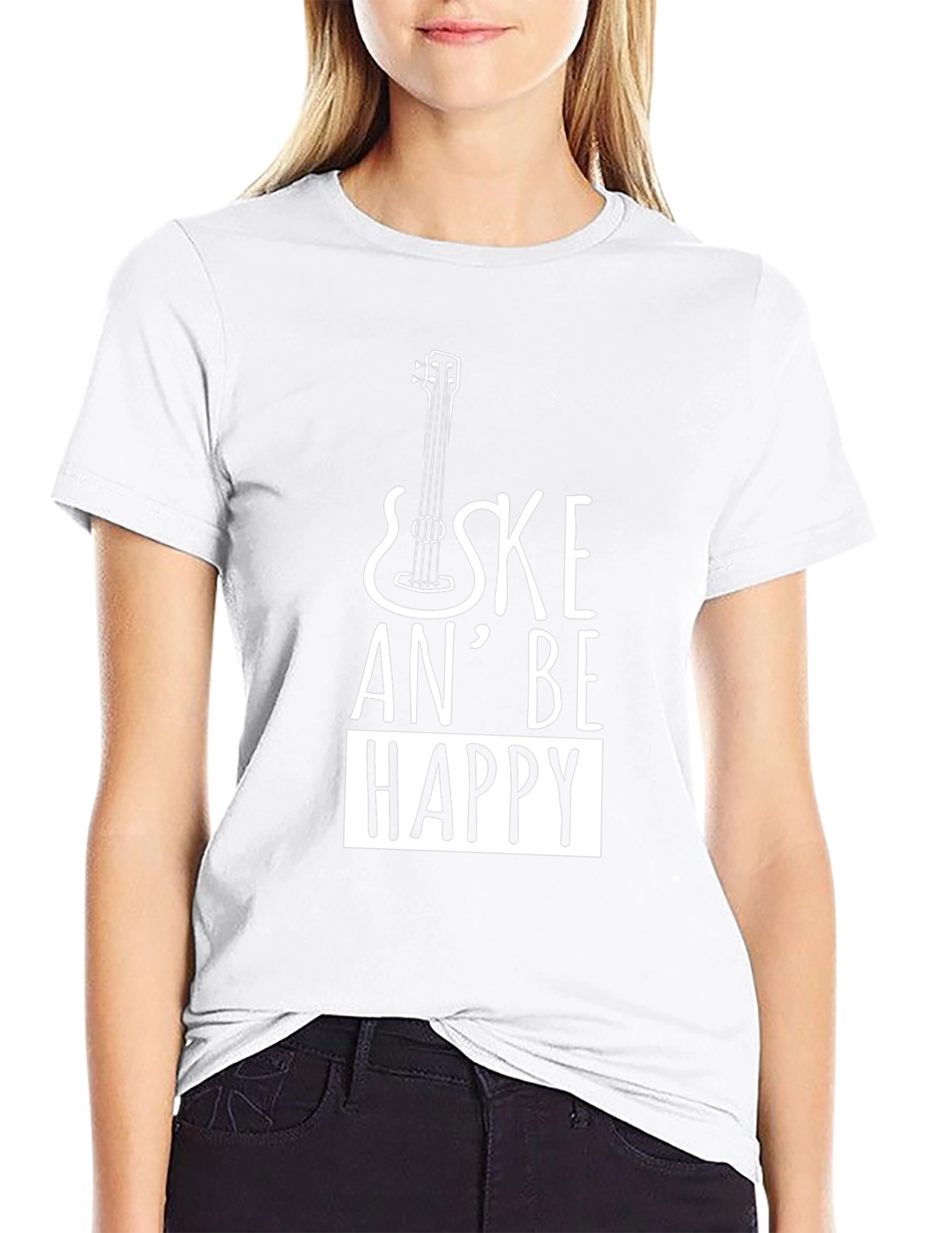Ukulele Graphic Tee: Uke An Be Happy