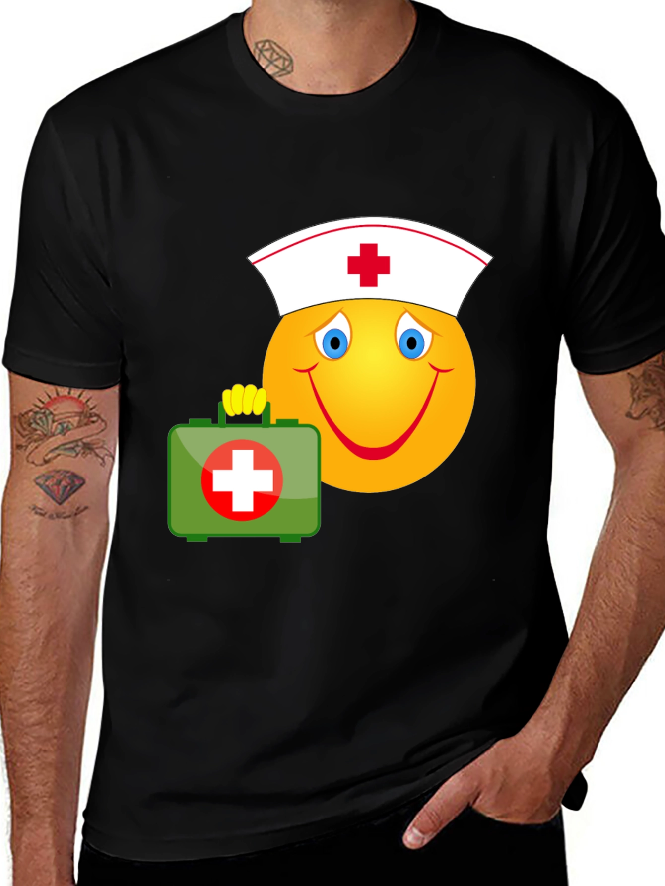 Nurse Emoji T-Shirt - First Aid Humor Tee