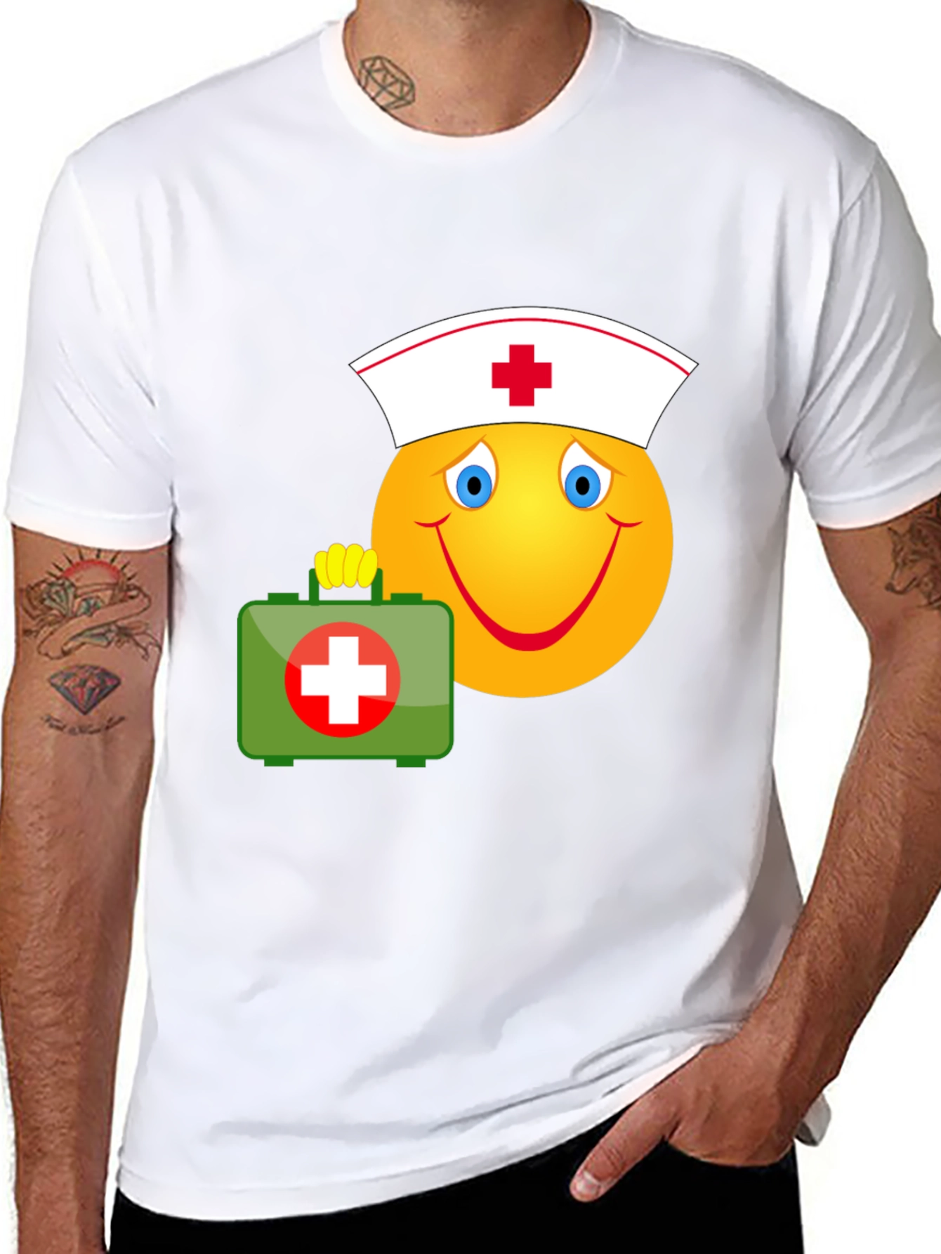 Nurse Emoji T-Shirt - First Aid Humor Tee