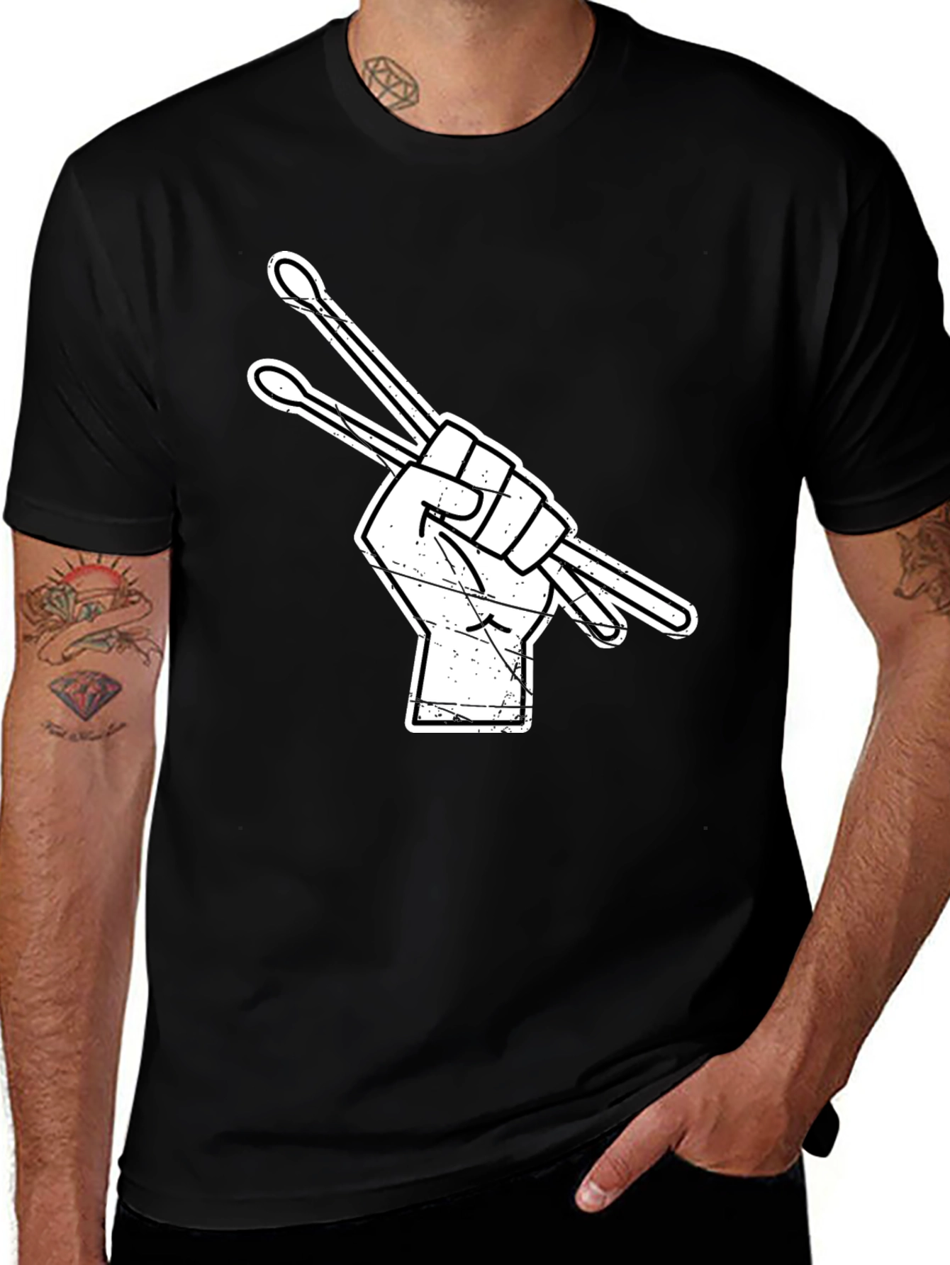 Drummer Hand Drumsticks Graphic T-Shirt