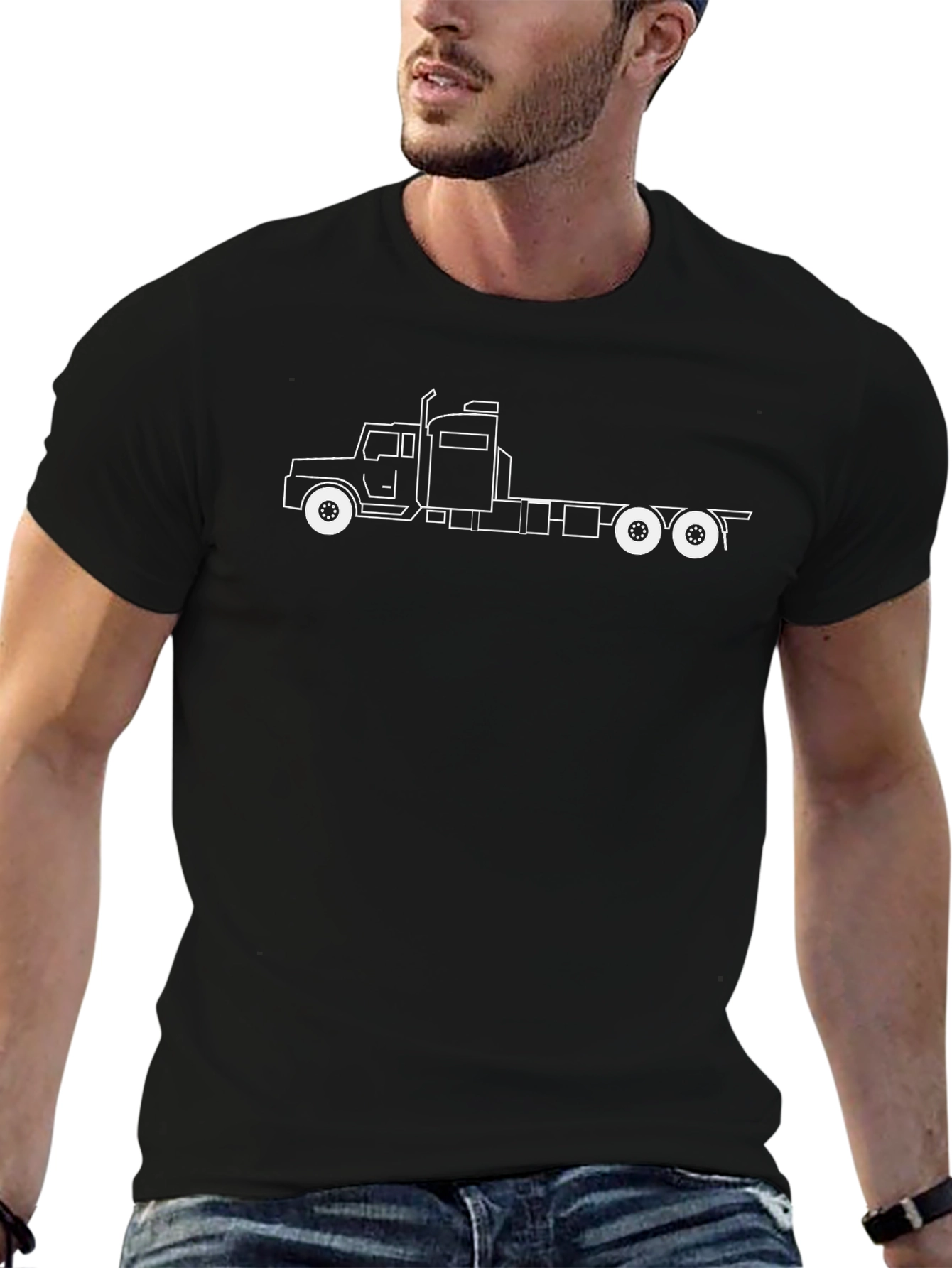 Semi Truck Graphic Tee - Cool Trucker Shirt