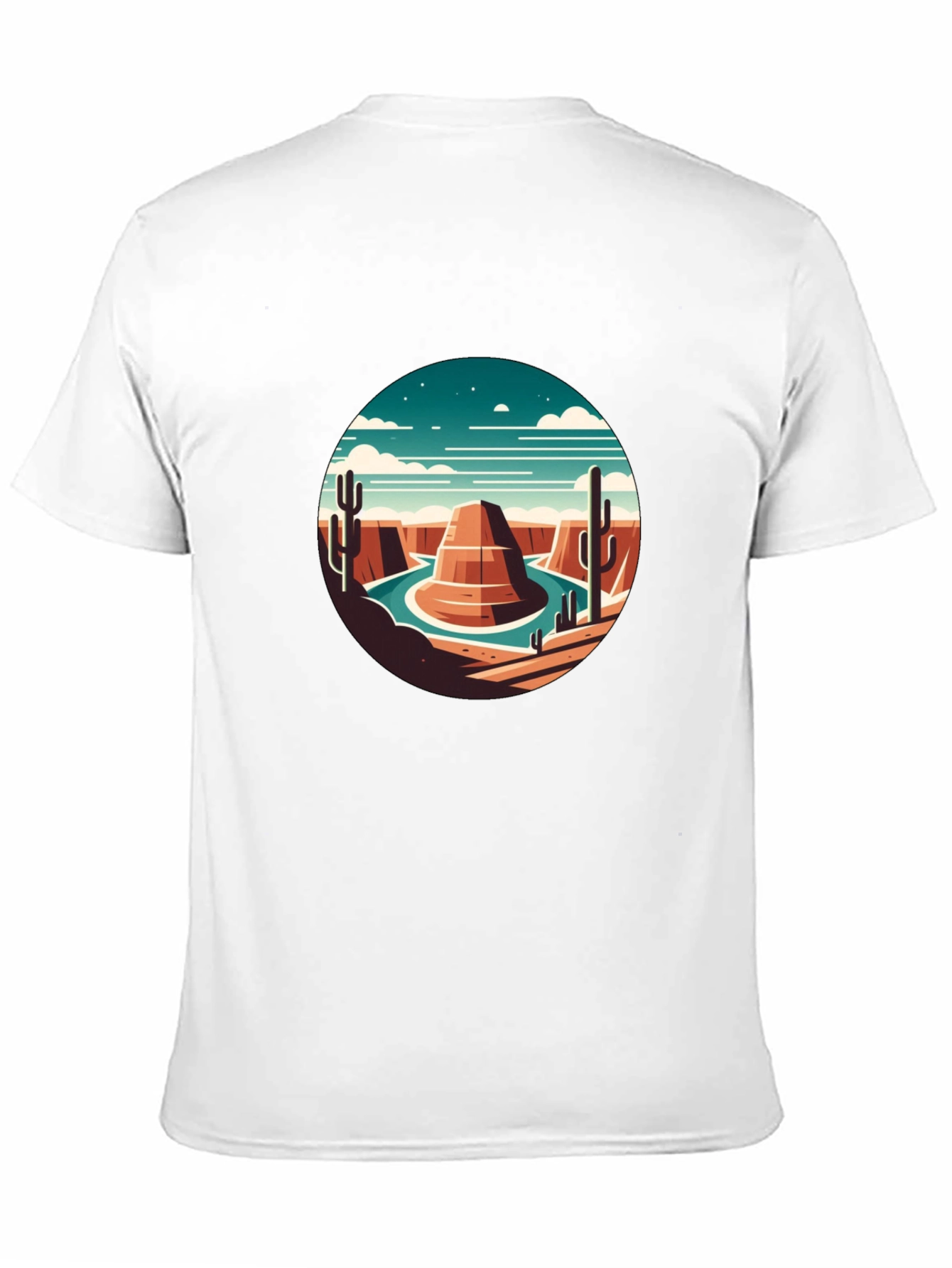 Desert Scene Graphic Tee - Black Crewneck T-Shirt