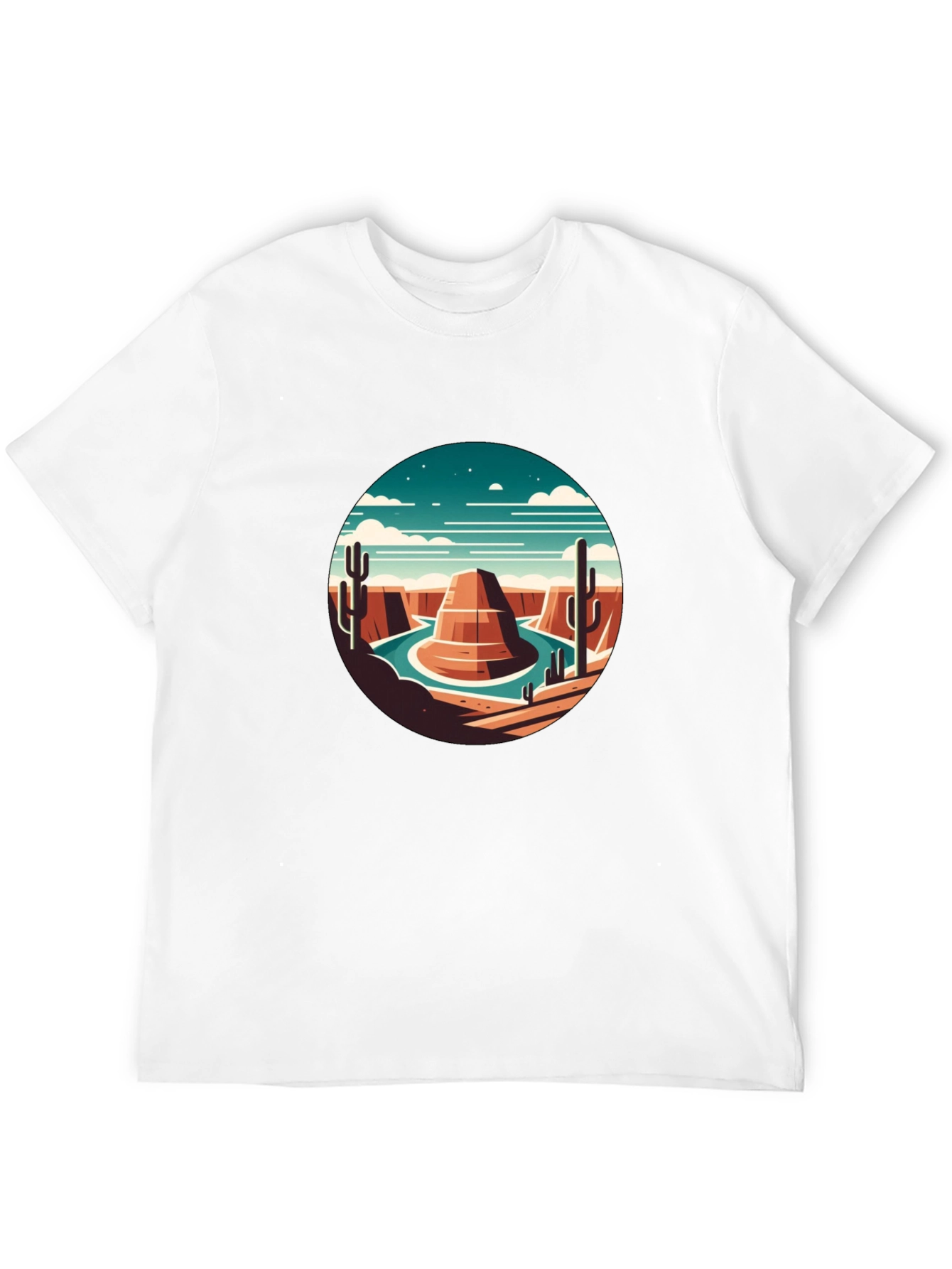 Desert Scene Graphic Tee - Black Crewneck T-Shirt