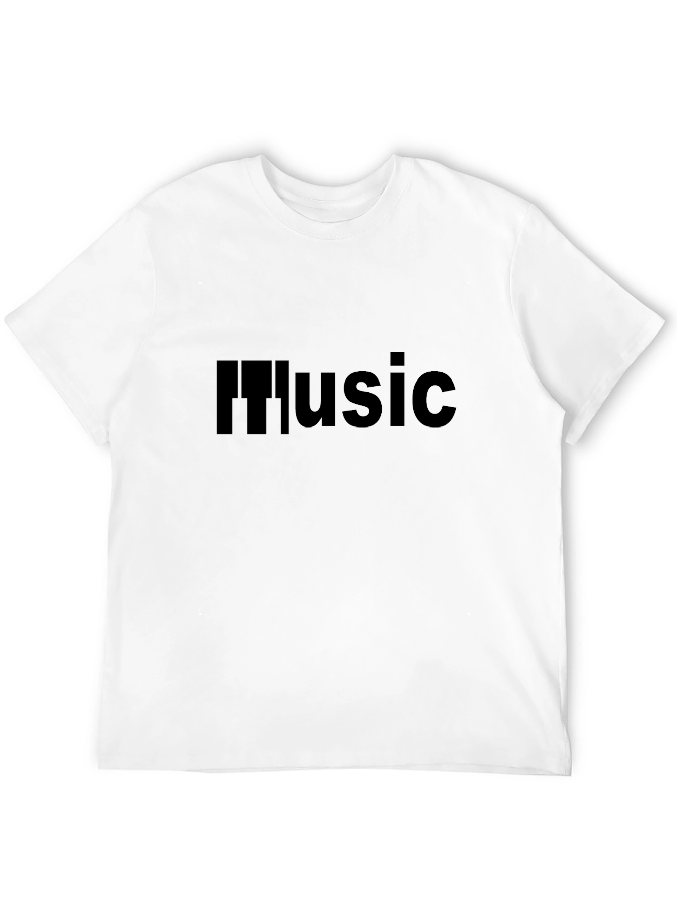 Music Graphic Tee - Black Casual T-Shirt
