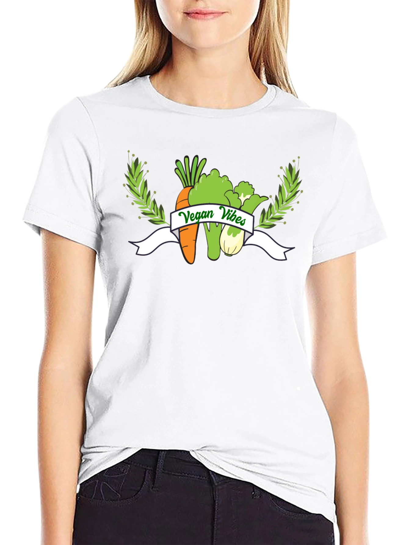 Vegan Vibes Graphic T-Shirt - Black