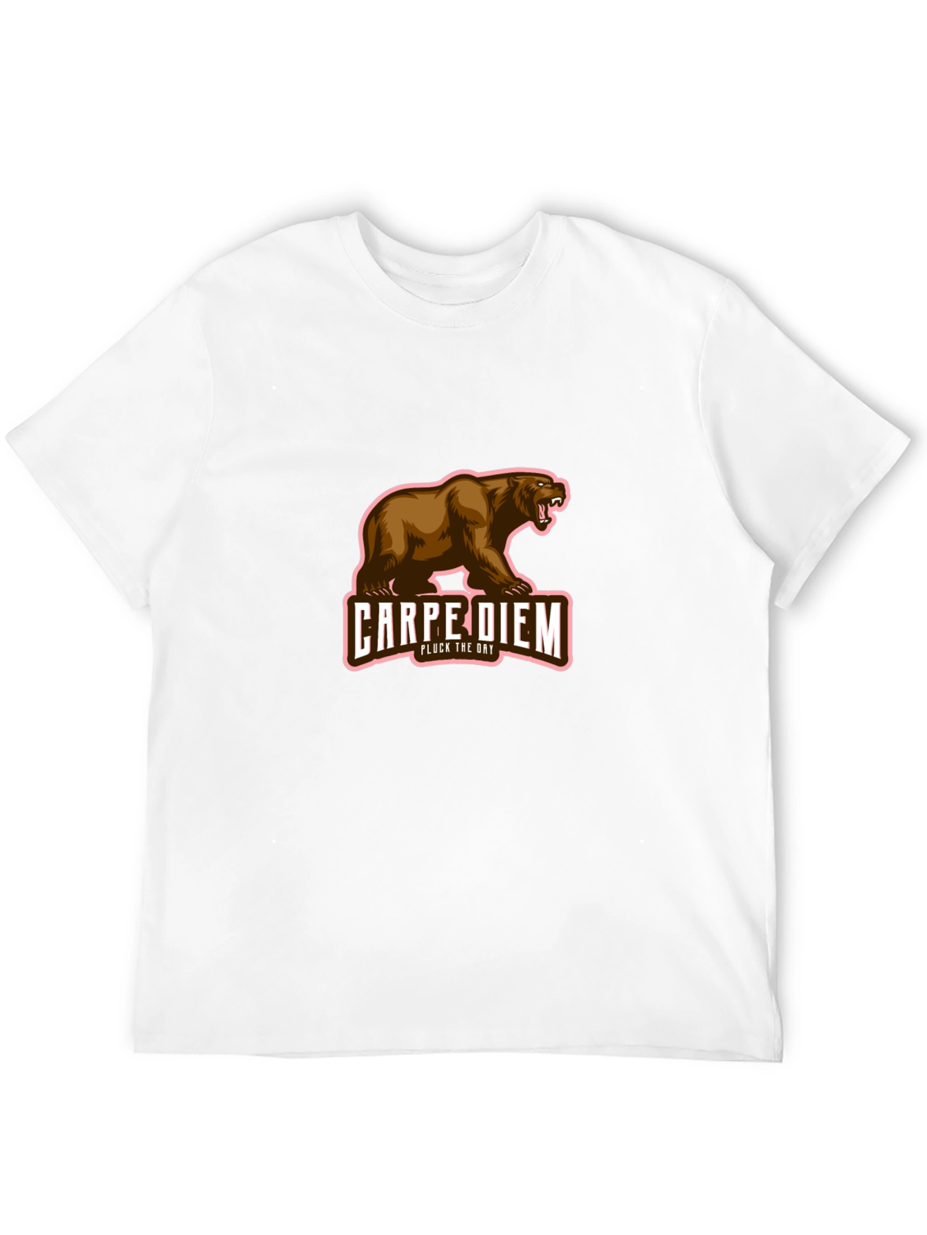Carpe Diem Bear Graphic Black T-Shirt