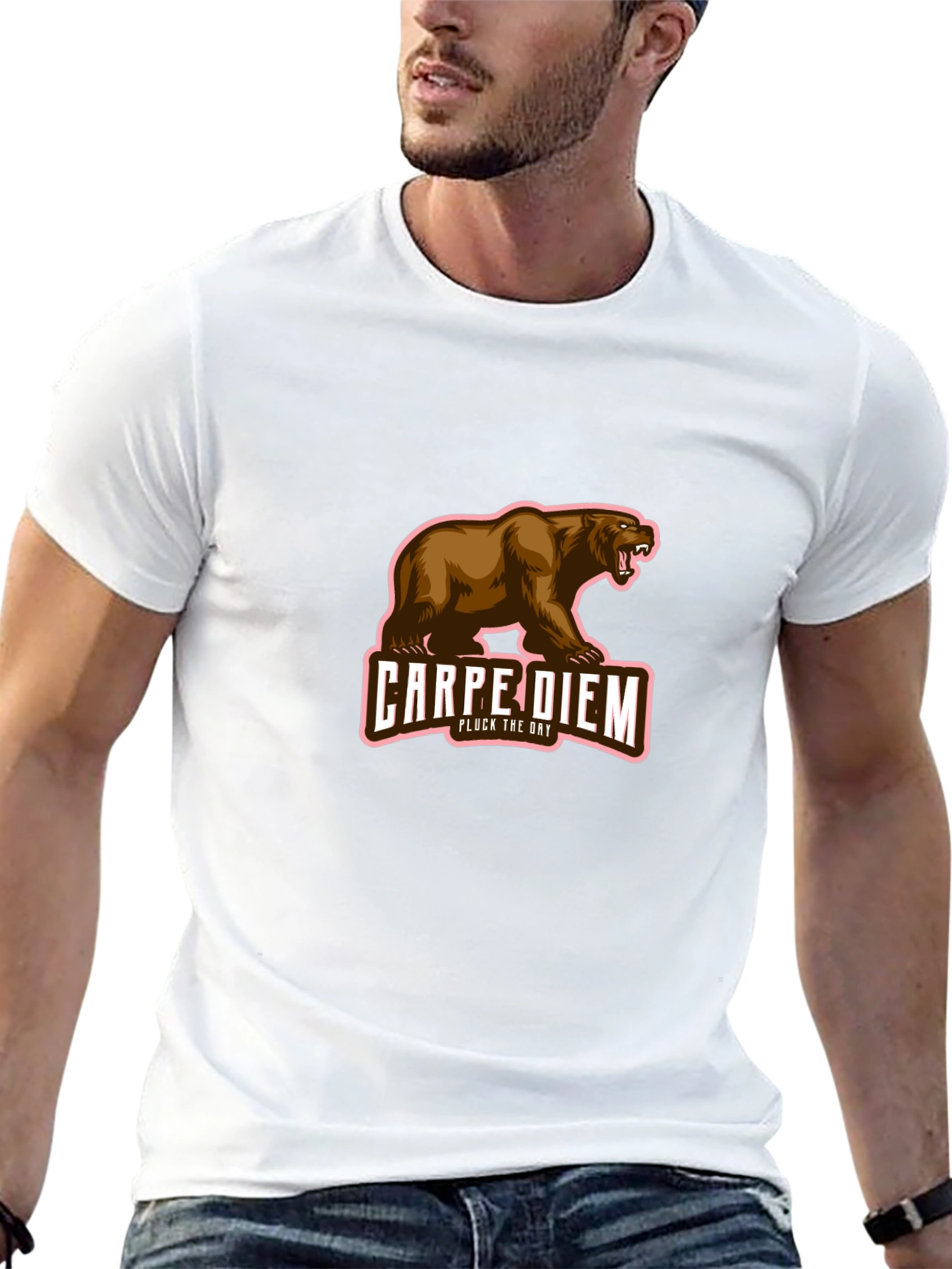 Carpe Diem Bear Graphic Black T-Shirt
