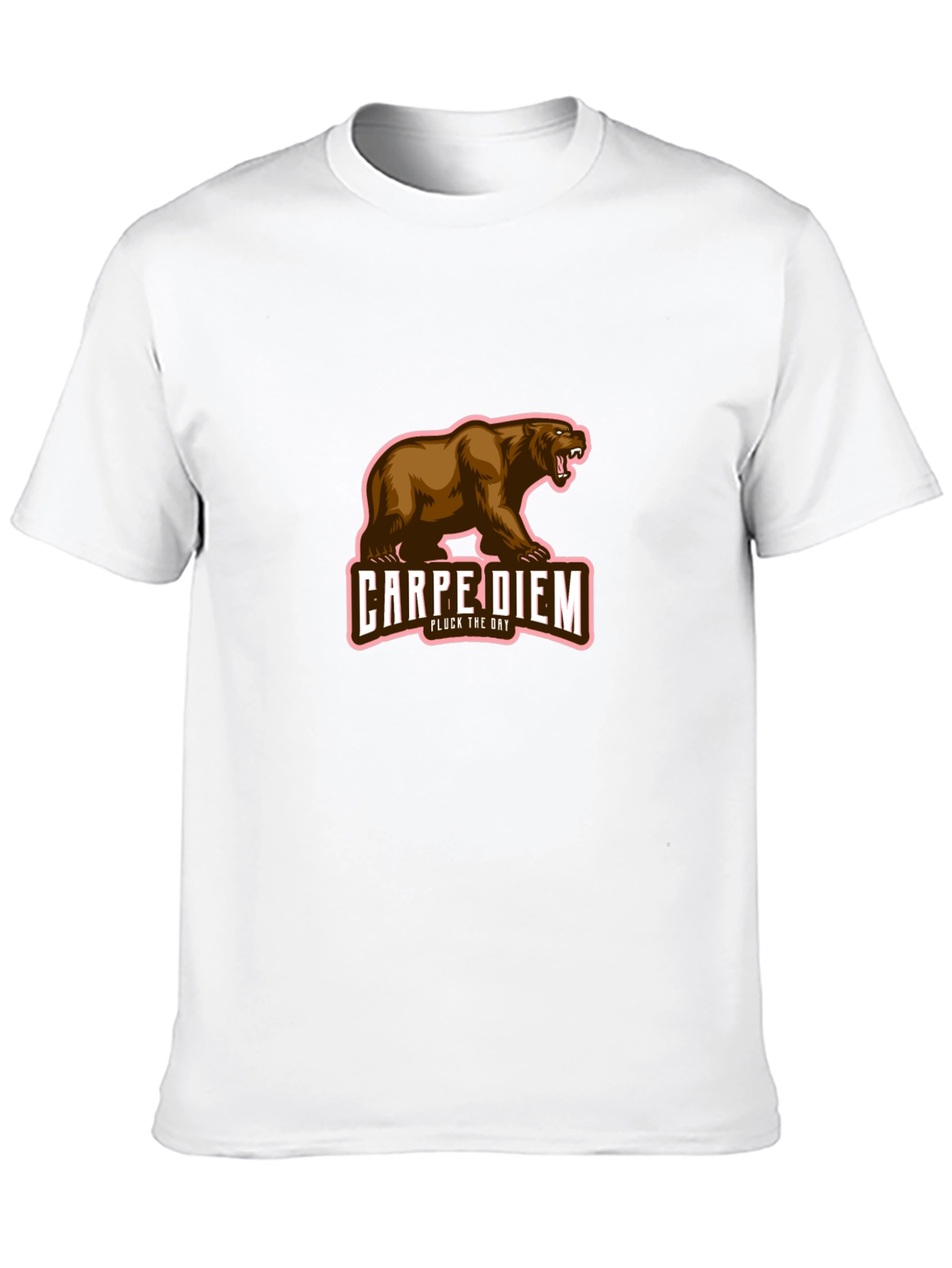 Carpe Diem Bear Graphic Black T-Shirt