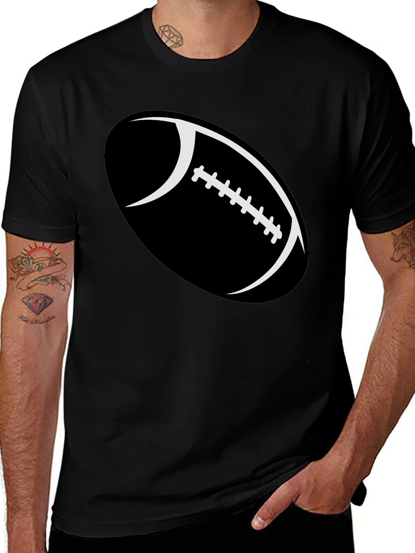 Football Graphic Black T-Shirt
