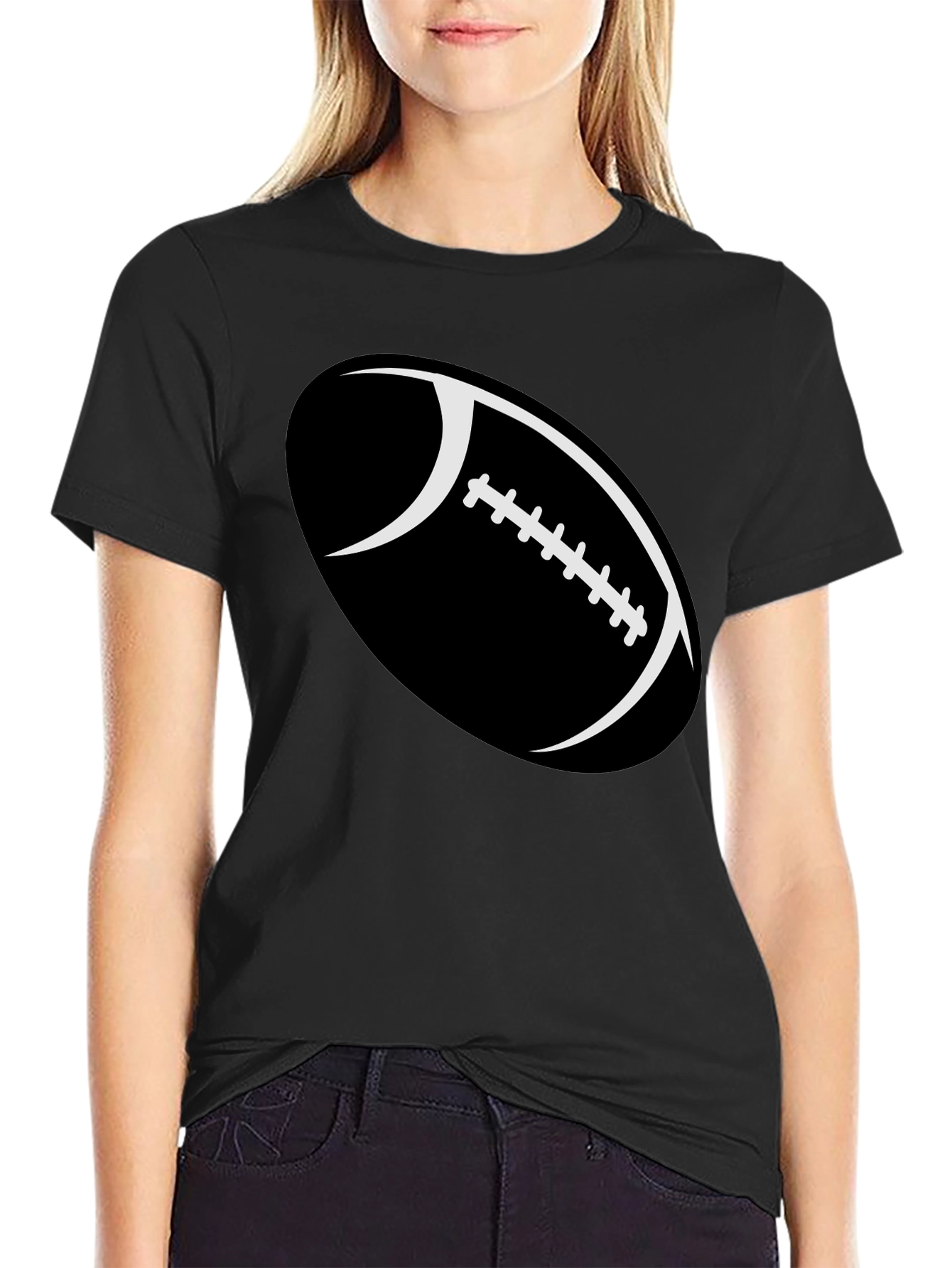Football Graphic Black T-Shirt