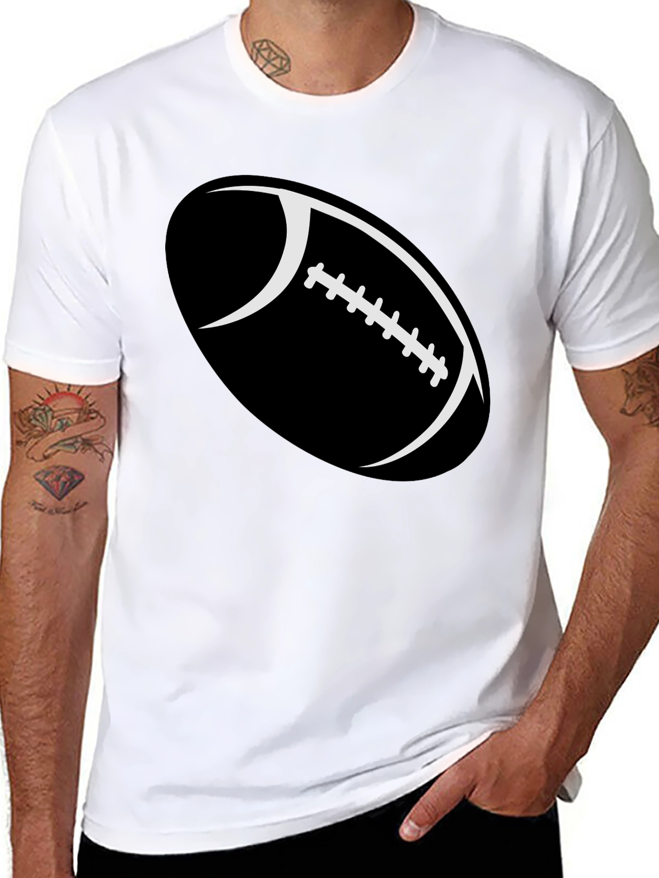 Football Graphic Black T-Shirt
