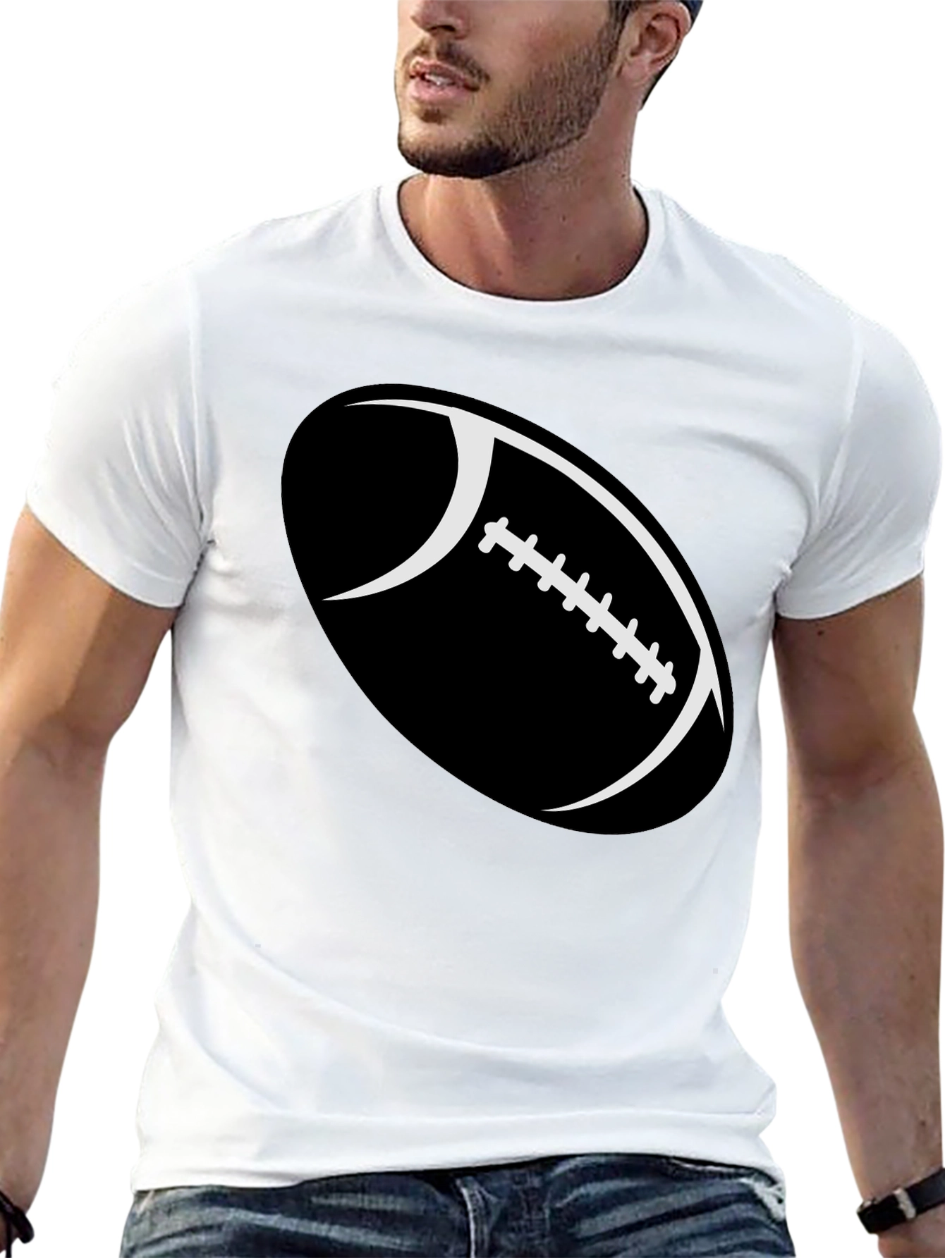 Football Graphic Black T-Shirt