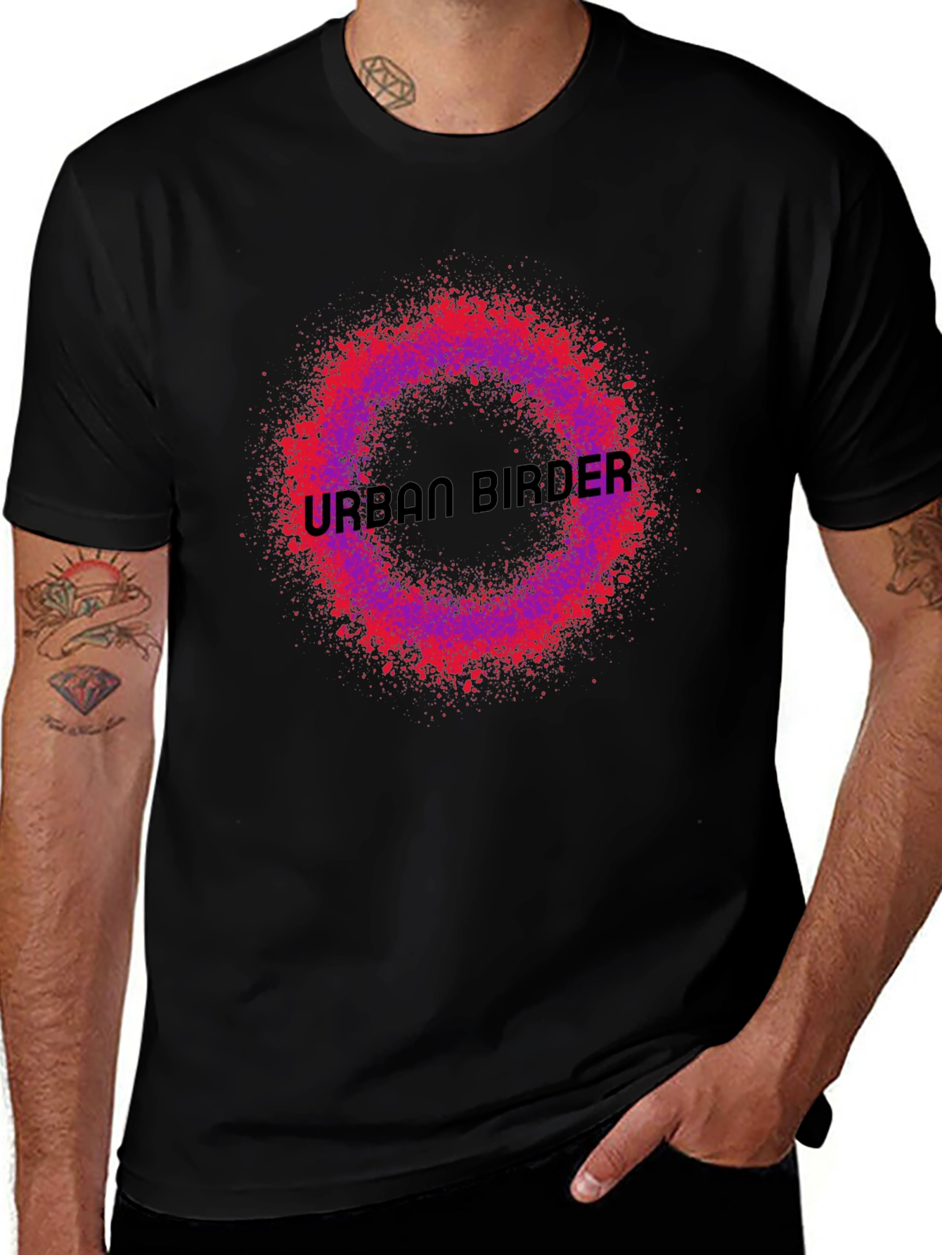 Urban Birder Graphic T-Shirt - Unique Spray Design