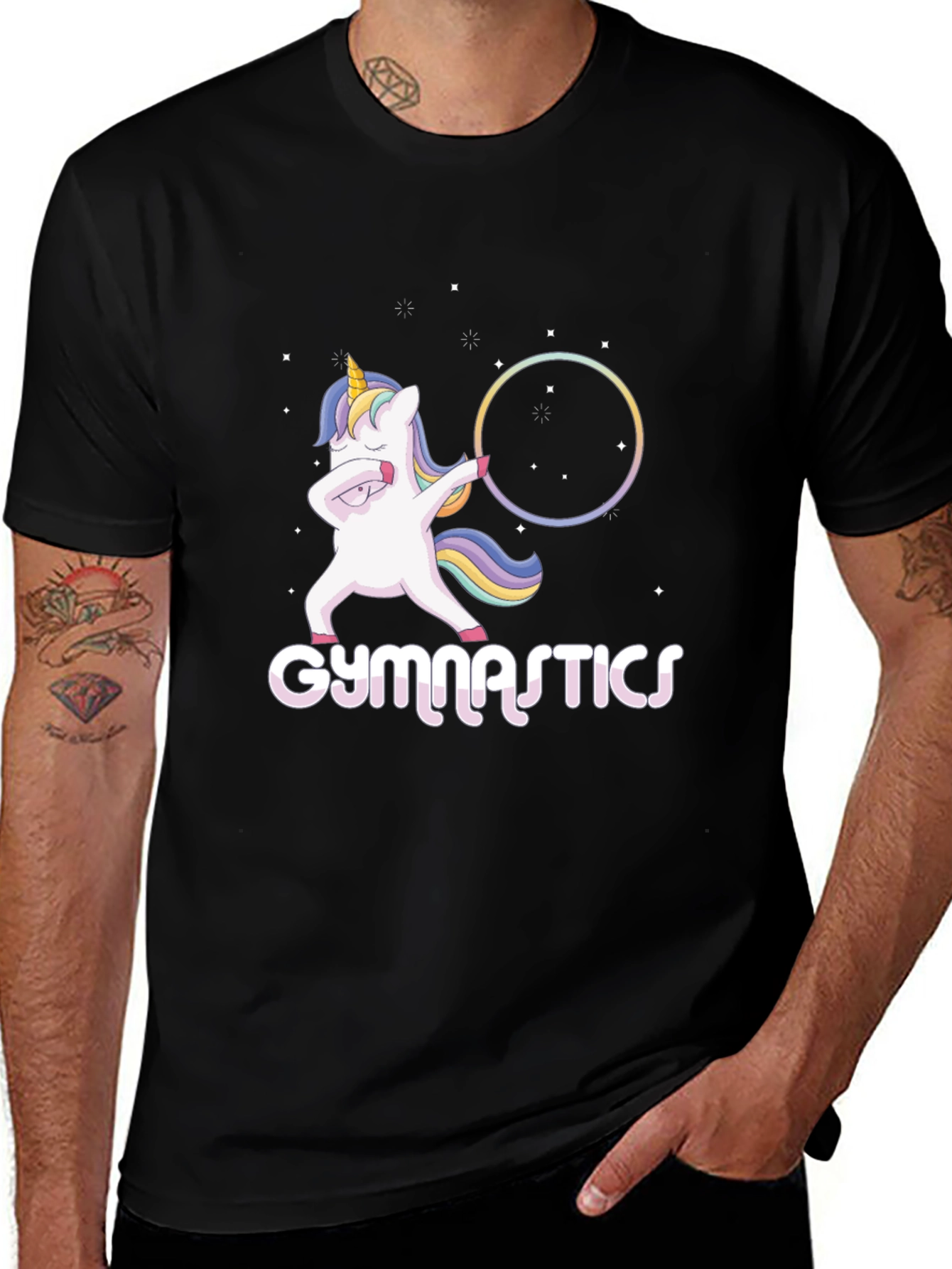 Unicorn Gymnastics Black T-Shirt