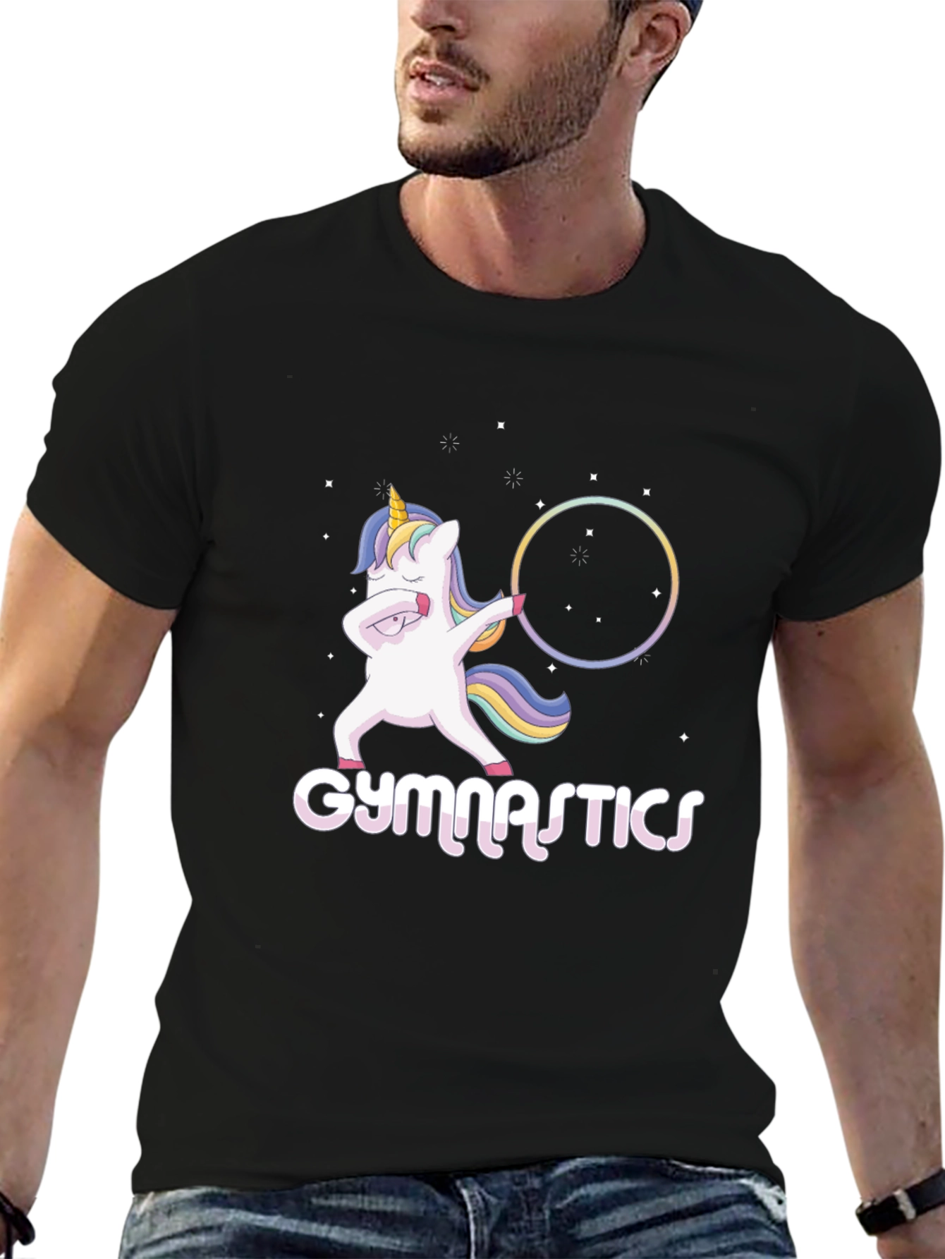 Unicorn Gymnastics Black T-Shirt