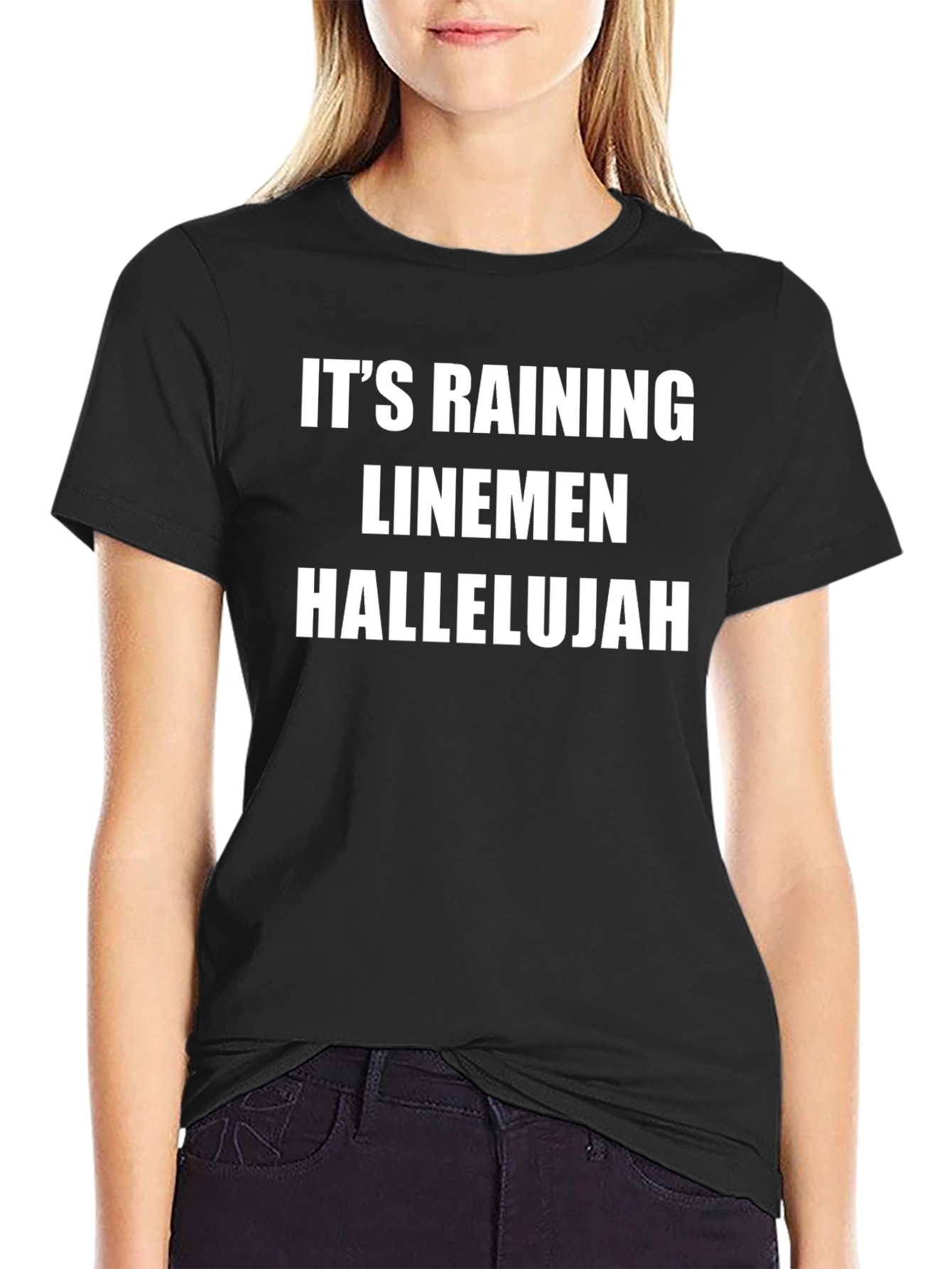 Its Raining Linemen Hallelujah T-Shirt