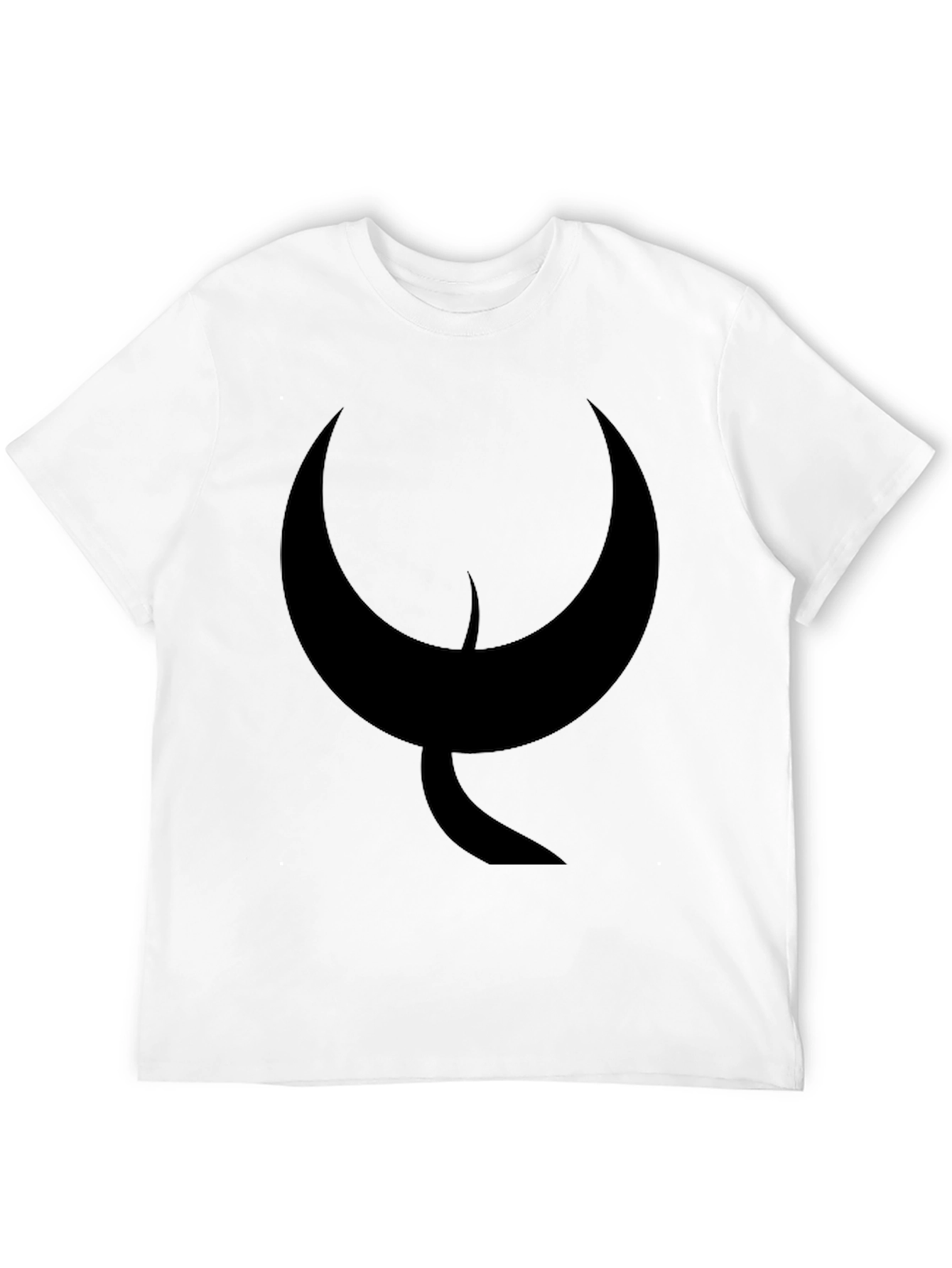 Mens Black T-Shirt with Abstract Crescent Moon Design